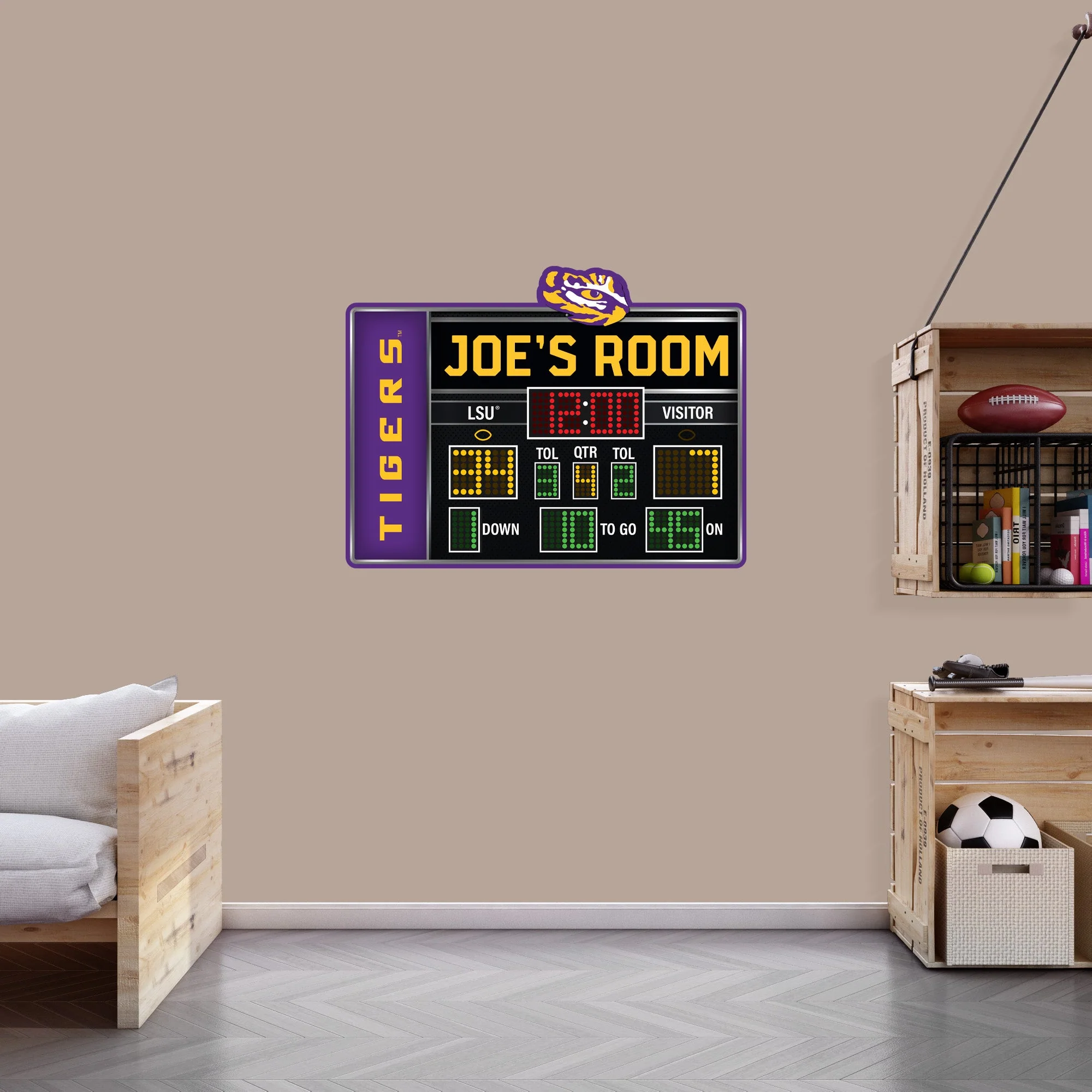 LSU Tigers - Football Scoreboard Graphic - With Personalized Name - Official NCAA - Vinyl Transfer Decal - Image 4