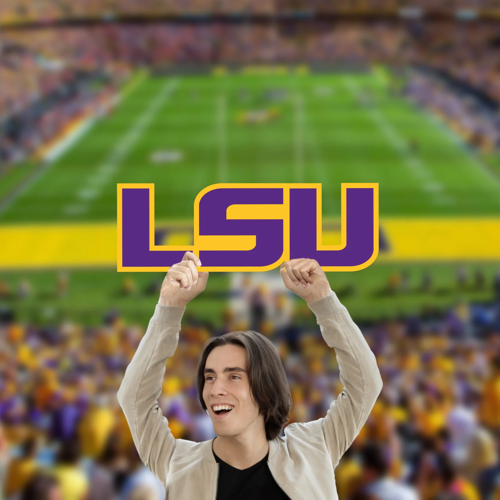 LSU Tigers Logo - Big Head - Official NCAA - Foam Core Cutout - Image 4