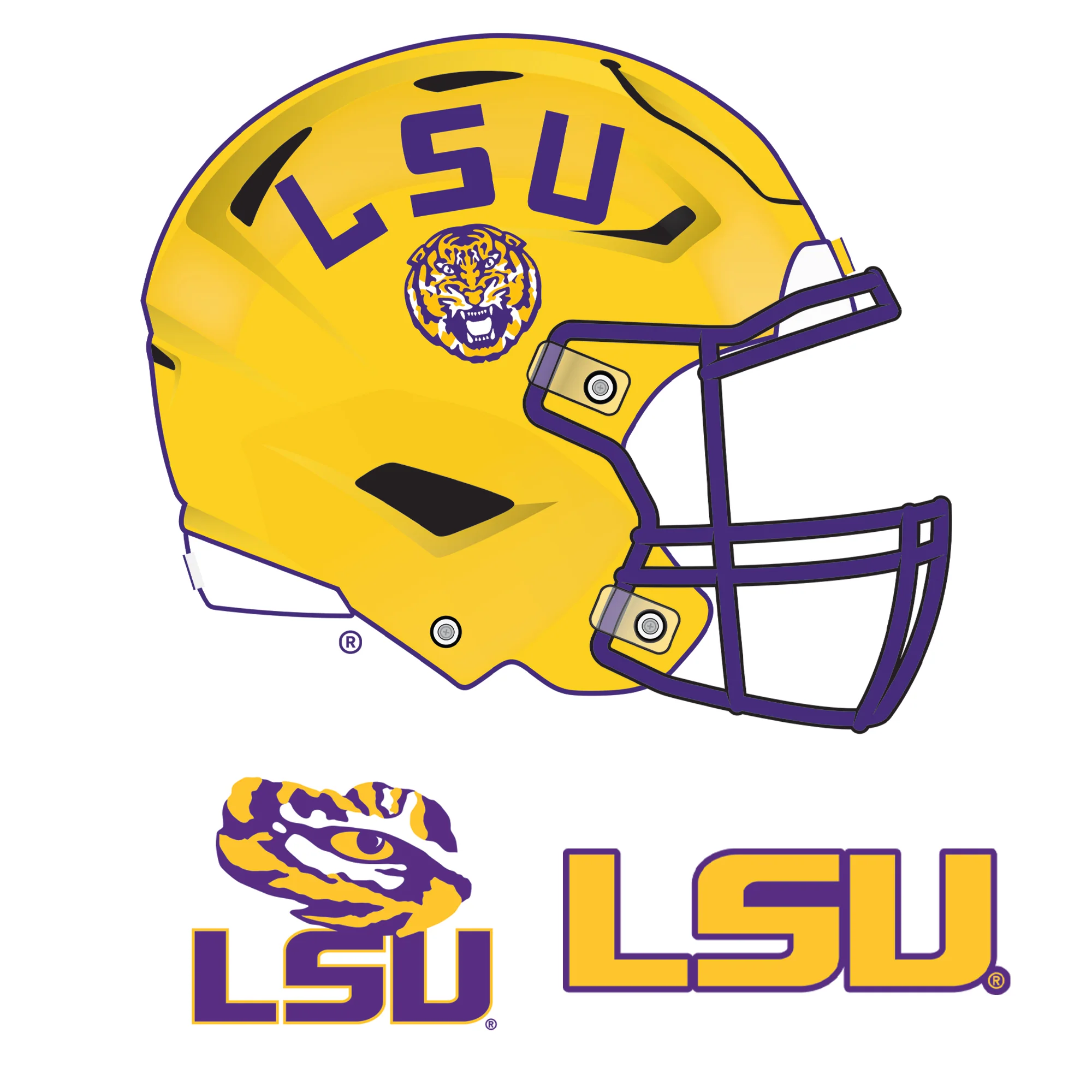 LSU Tigers - RealBig Helmet Art Collection - Official NCAA - Reusable Vinyl Wall Decals #2 - Image 6