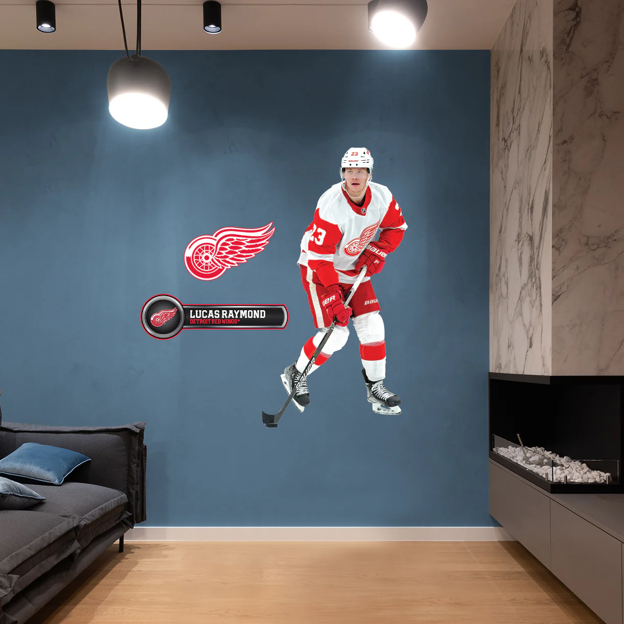 Lucas Raymond - RealBig Collection - Official NHL - Detroit Red Wings - Reusable Vinyl Wall Decals - Image 3