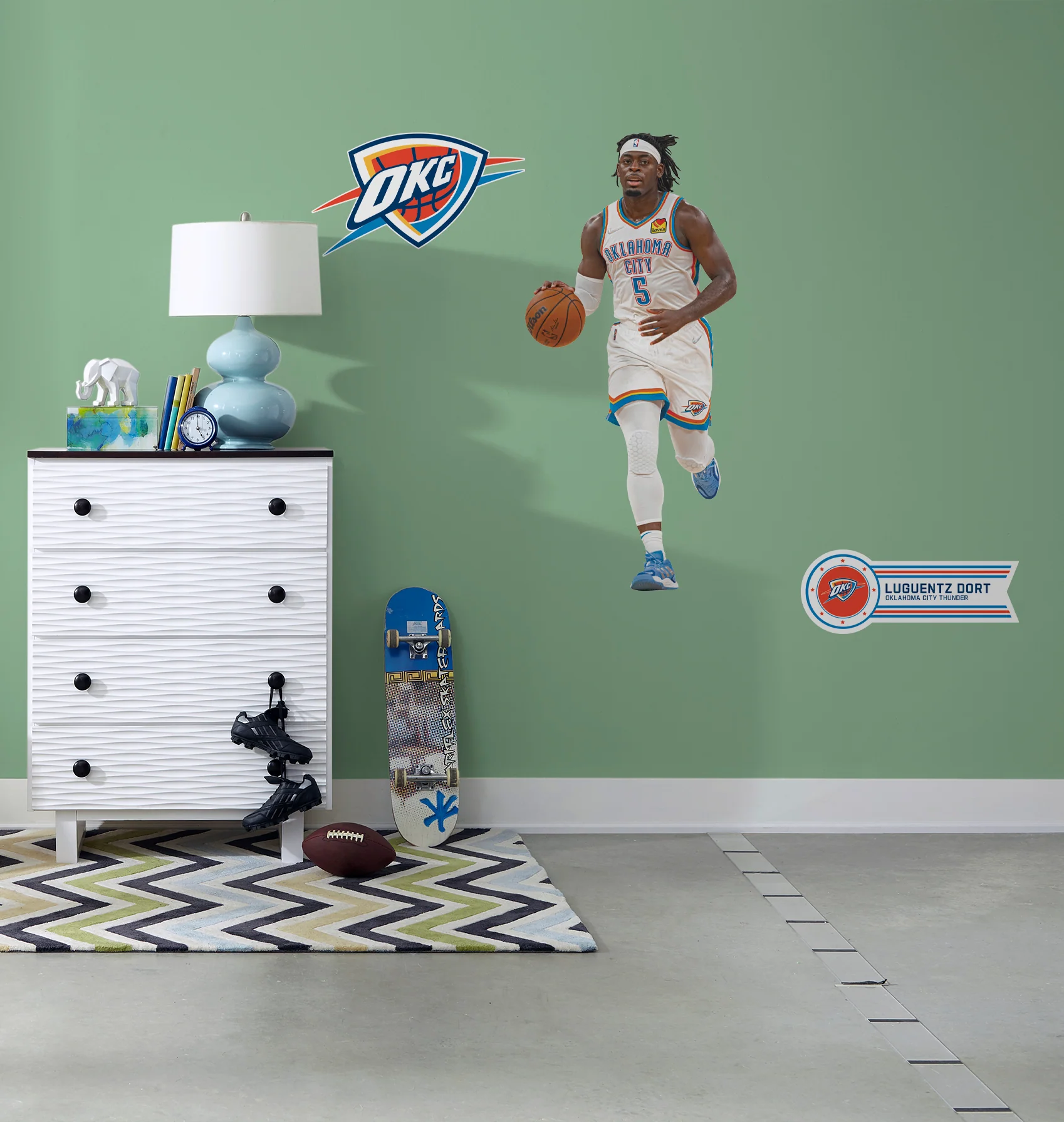 Luguentz Dort - RealBig Collection - Official NBA - Oklahoma City Thunder - Reusable Vinyl Wall Decals - Image 3