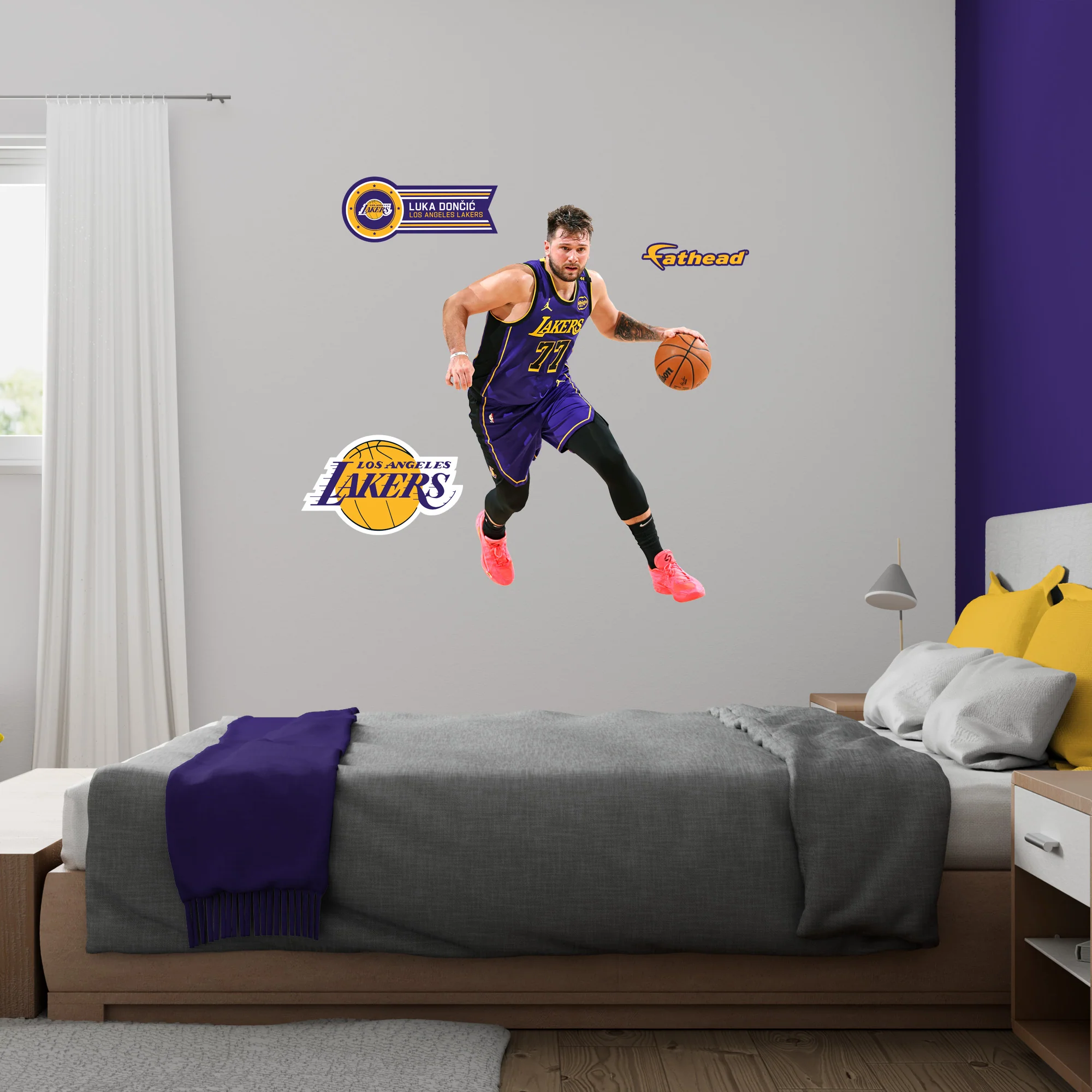 Luka Doncic - RealBig Collection - Official NBA - Los Angeles Lakers - Reusable Vinyl Wall Decals - Image 4