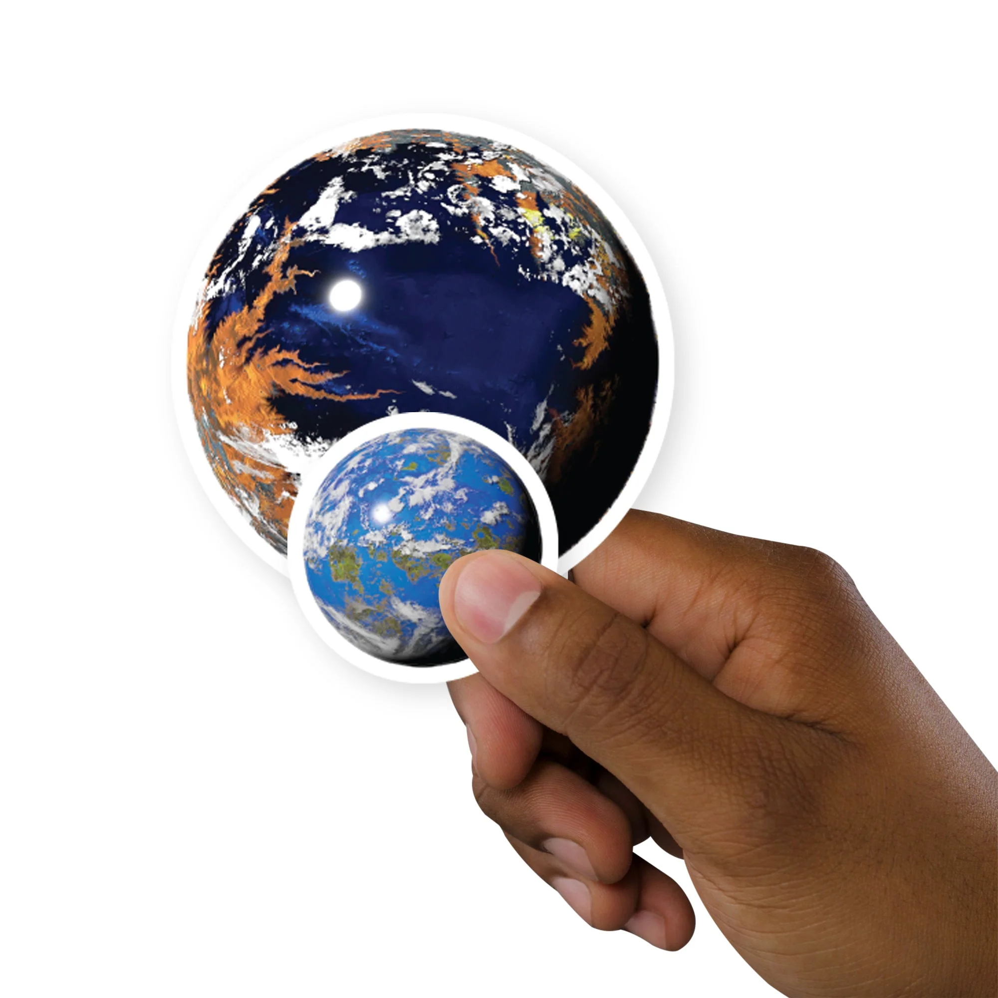 Sheet of 5 -Planets:  Textures Minis        -   Removable    Adhesive Decal - Image 2