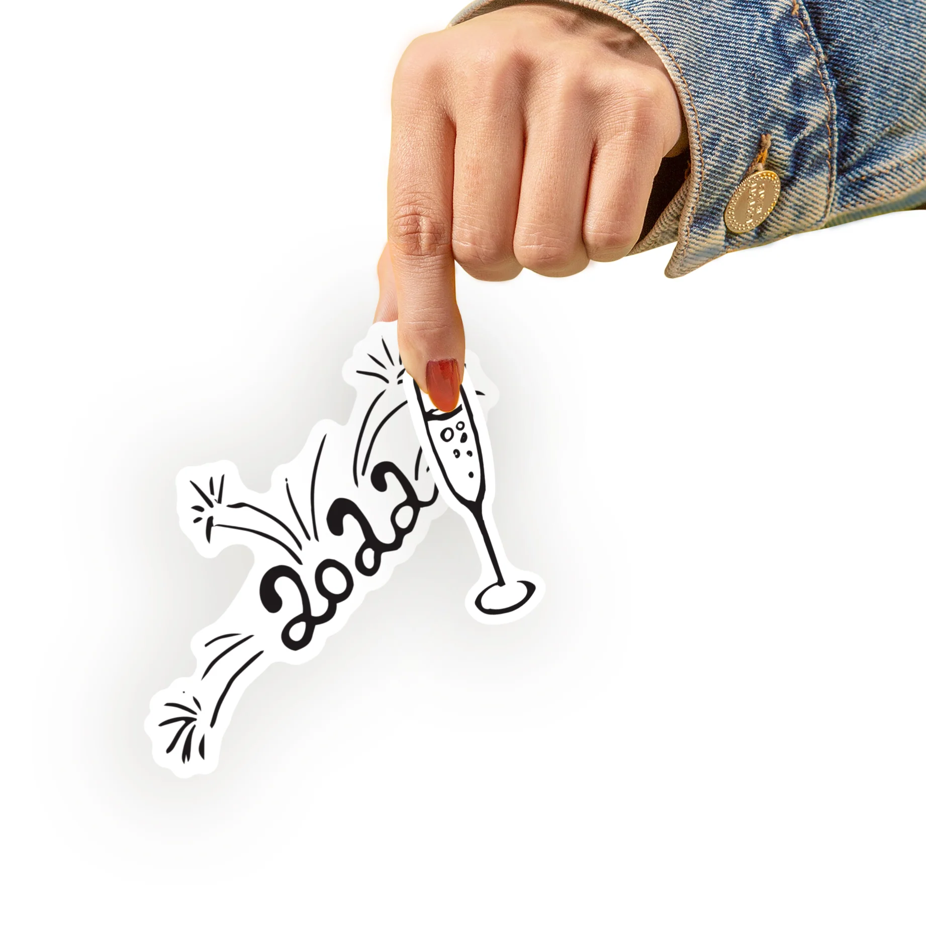 Sheet of 5 -New Year: Fireworks at Midnight Minis - Removable Adhesive Decal