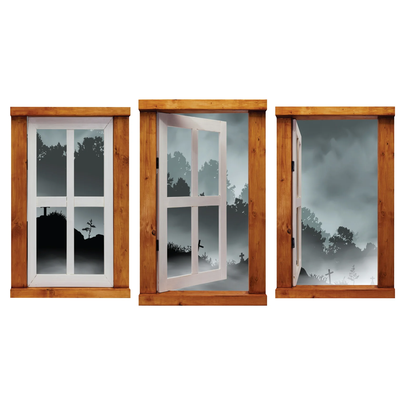 Halloween:  Hill Icon Instant Windows        -   Removable     Adhesive Decal - Image 3