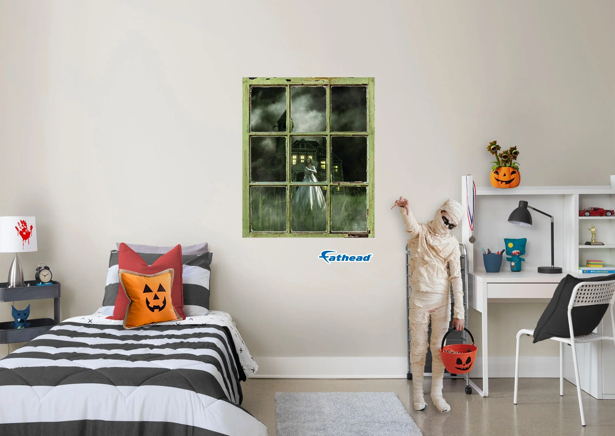 Halloween: Running Girl Icon Instant Windows        -   Removable Wall   Adhesive Decal - Image 4
