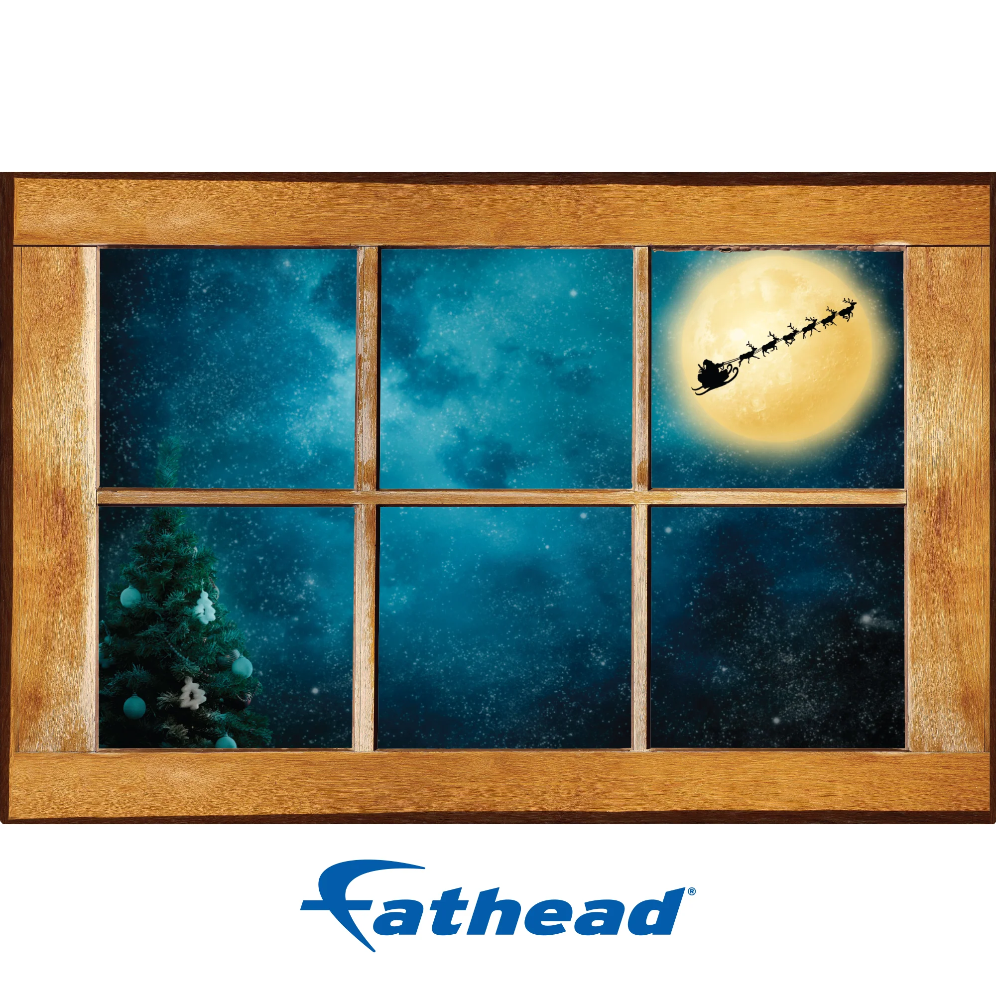 Christmas: Flying Santa Instant Windows - Removable Adhesive Decal - Image 3