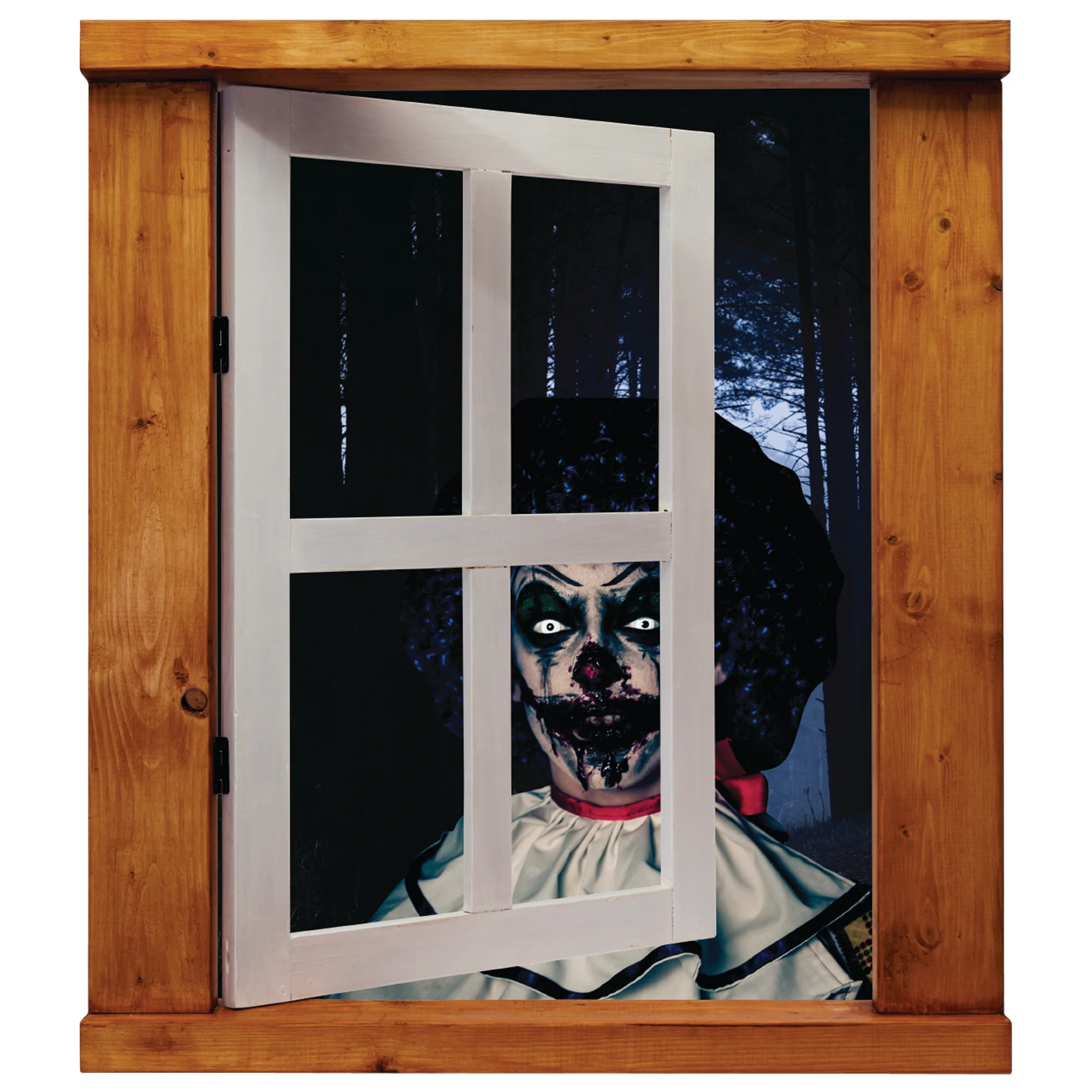 Scary Clowns:  Blue Haired Female Clown Instant Window        -   Removable     Adhesive Decal - Image 2