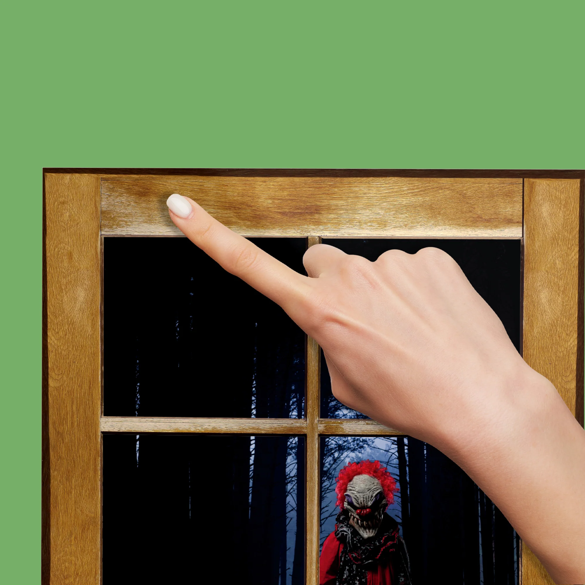 Scary Clowns:  Scary Clown Instant Window        -   Removable     Adhesive Decal - Image 4