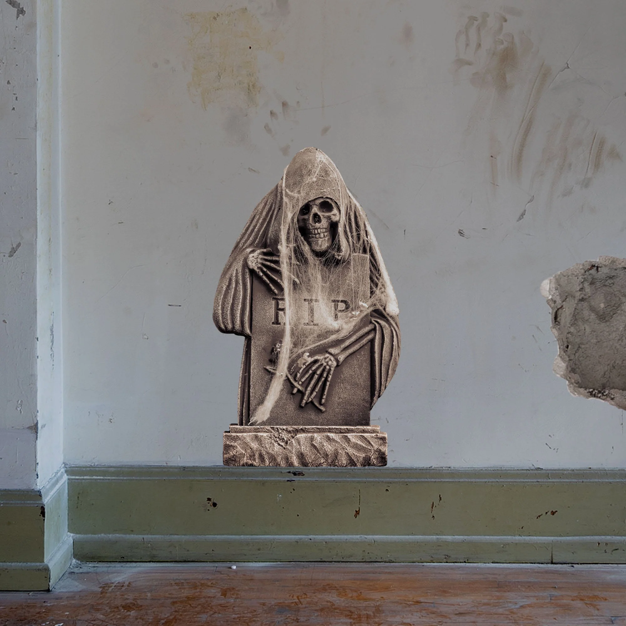 Eerie Skeleton Tombstone        -   Removable     Adhesive Decal - Image 2