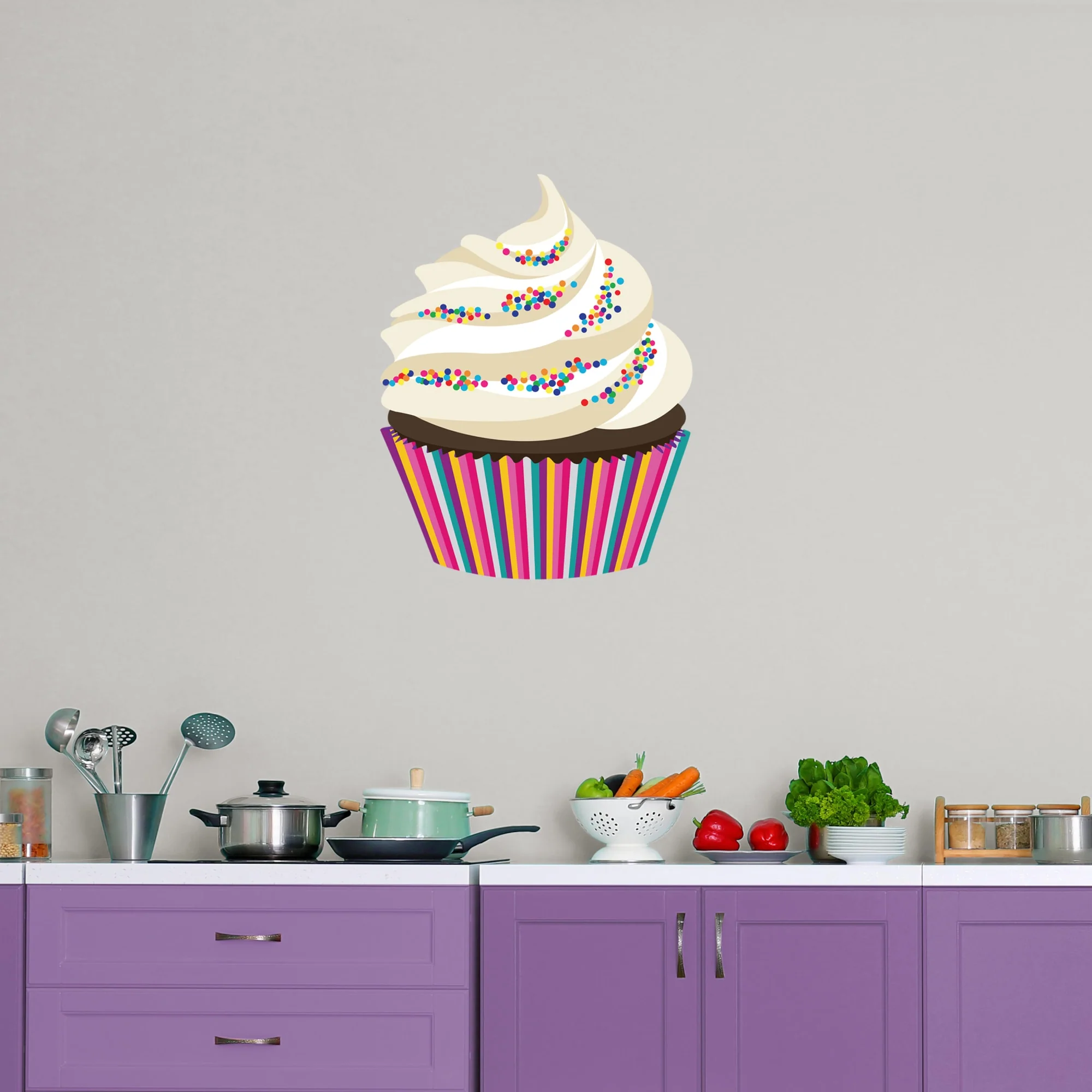 Cupcake: Illustrated - Removable Vinyl Decal - Image 2