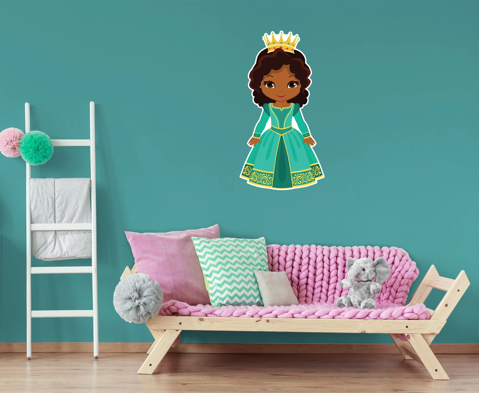 Nursery: Princess Crown Character - Removable Wall Adhesive Decal