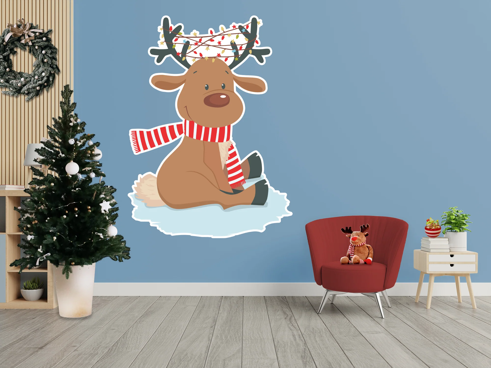 Christmas: Rudolph Die-Cut Character - Removable Adhesive Decal
