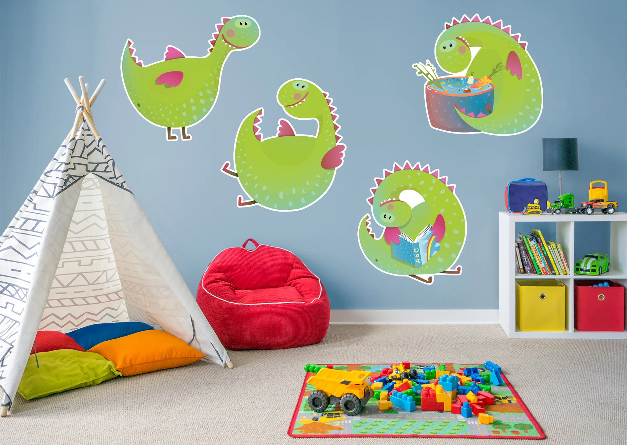 Dinosaur: Happy Green Dino Collection - Removable Adhesive Decal