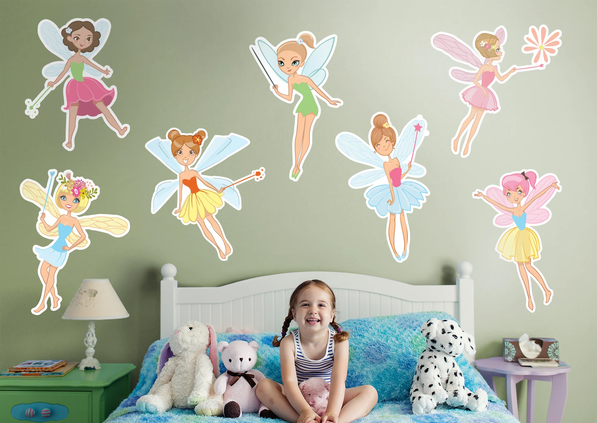 Nursery: Cute Seven Fairies Collection - Removable Wall Adhesive Decal