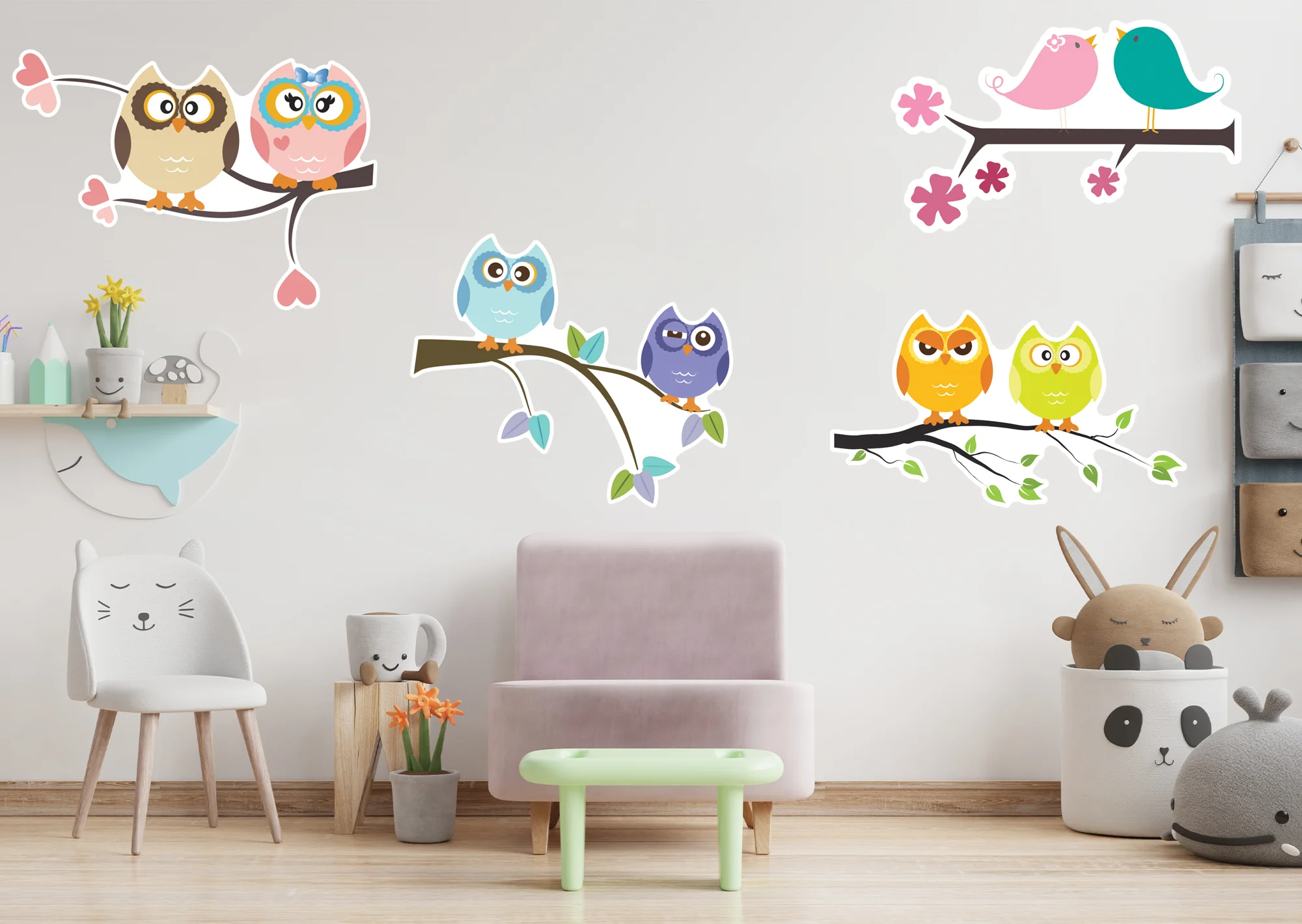 Nursery: Owl Couples Collection - Removable Wall Adhesive Decal
