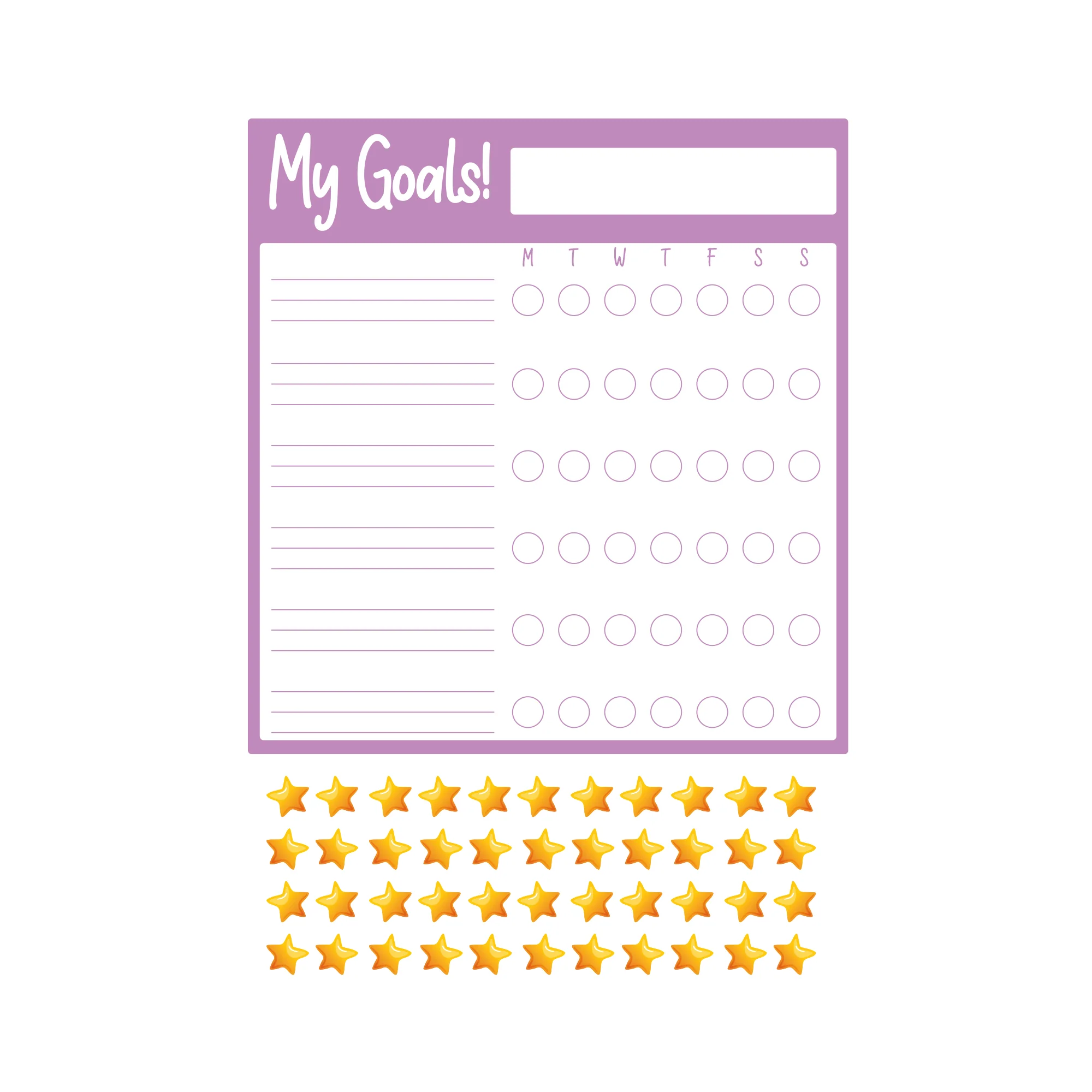 Goal Tracker: Purple - Removable Dry Erase Vinyl Decal - Image 2