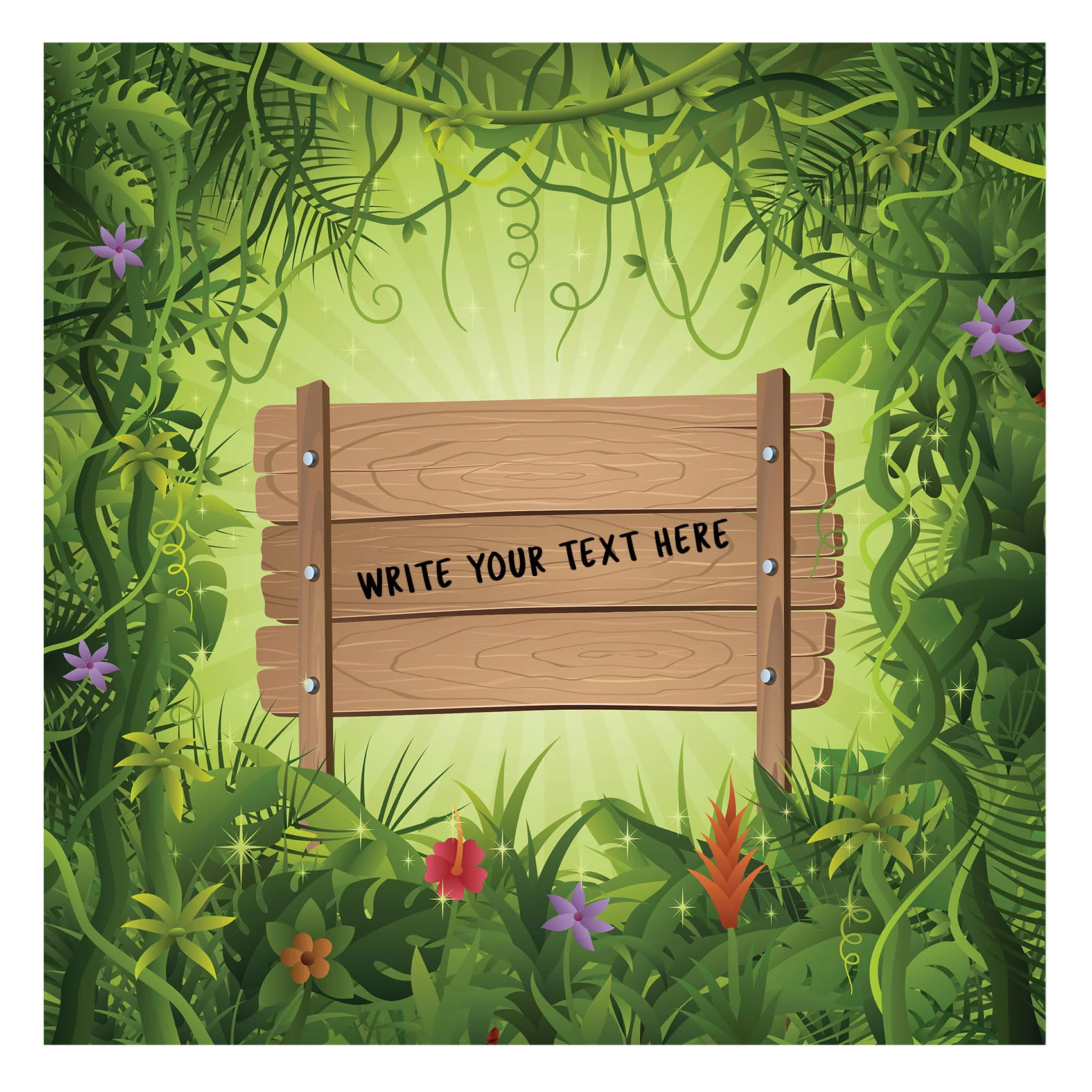 Jungle:  Blue Flowers Dry Erase        -   Removable Wall   Adhesive Decal - Image 2