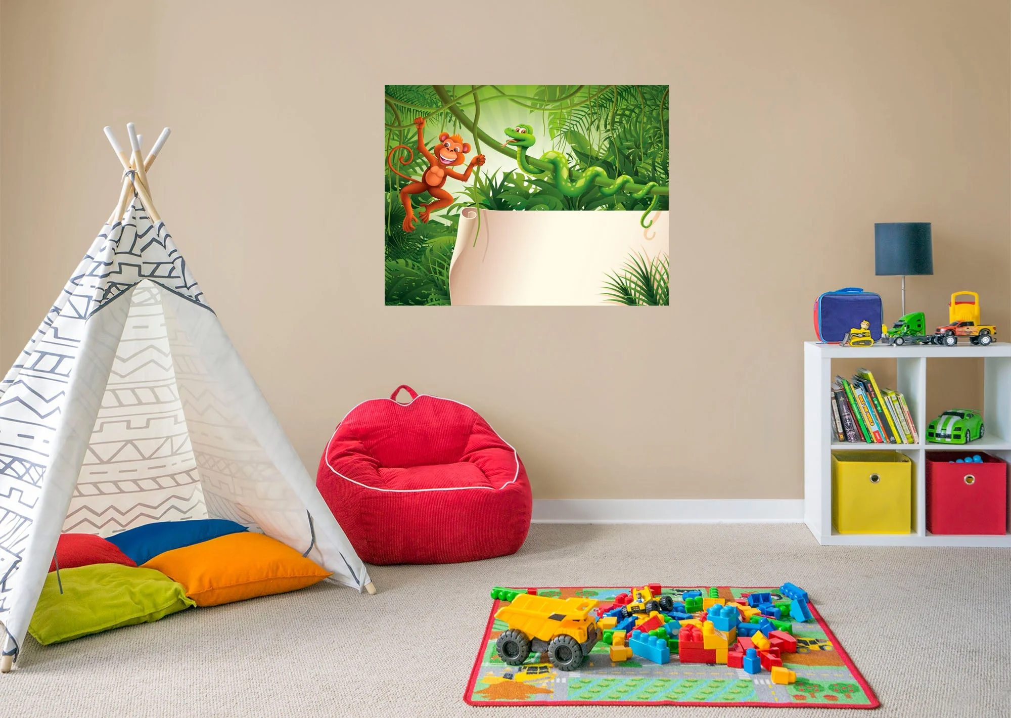 Jungle:  Monkey and Snake Dry Erase        -   Removable Wall   Adhesive Decal - Image 2