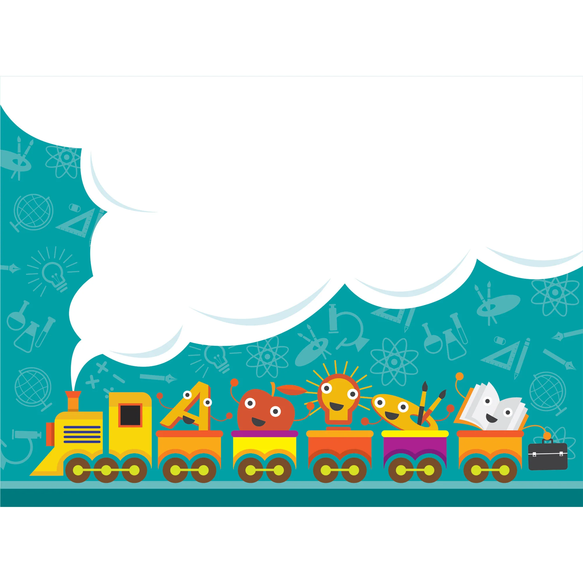 Nursery: Yellow Train Dry Erase - Removable Wall Adhesive Decal