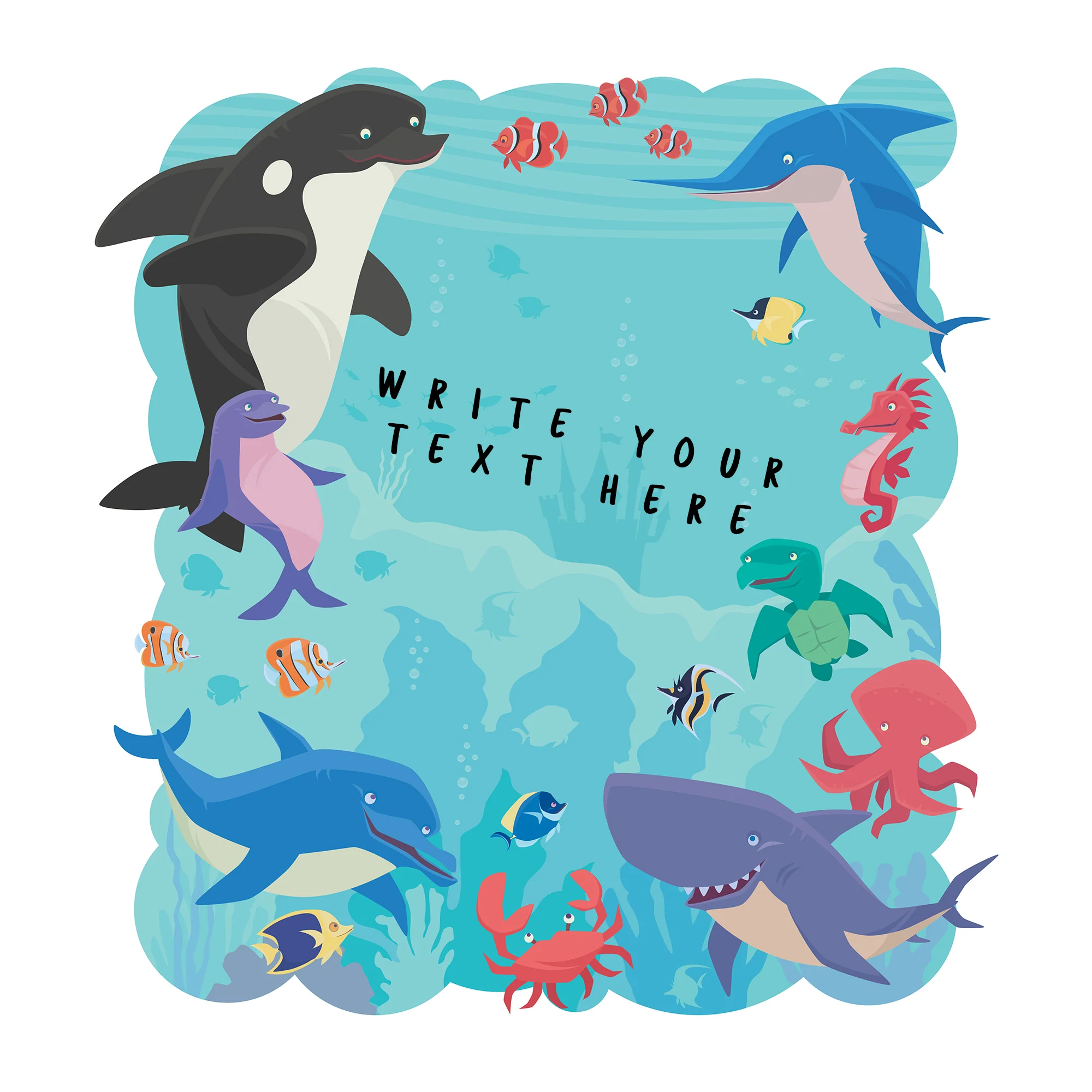Nursery:  Underwater Dry Erase        -   Removable Wall   Adhesive Decal - Image 2