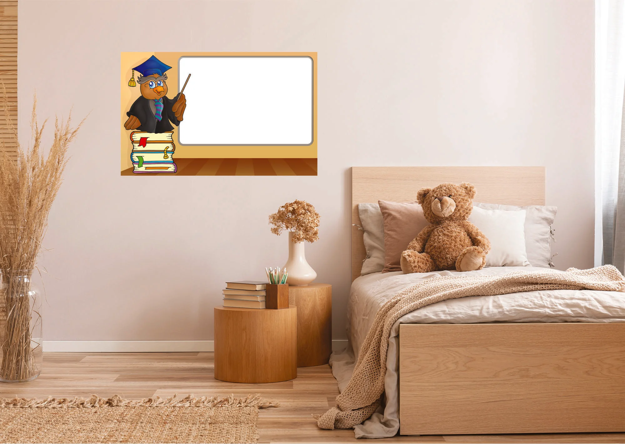 Nursery: Owl White Board Dry Erase        -   Removable Wall   Adhesive Decal - Image 3