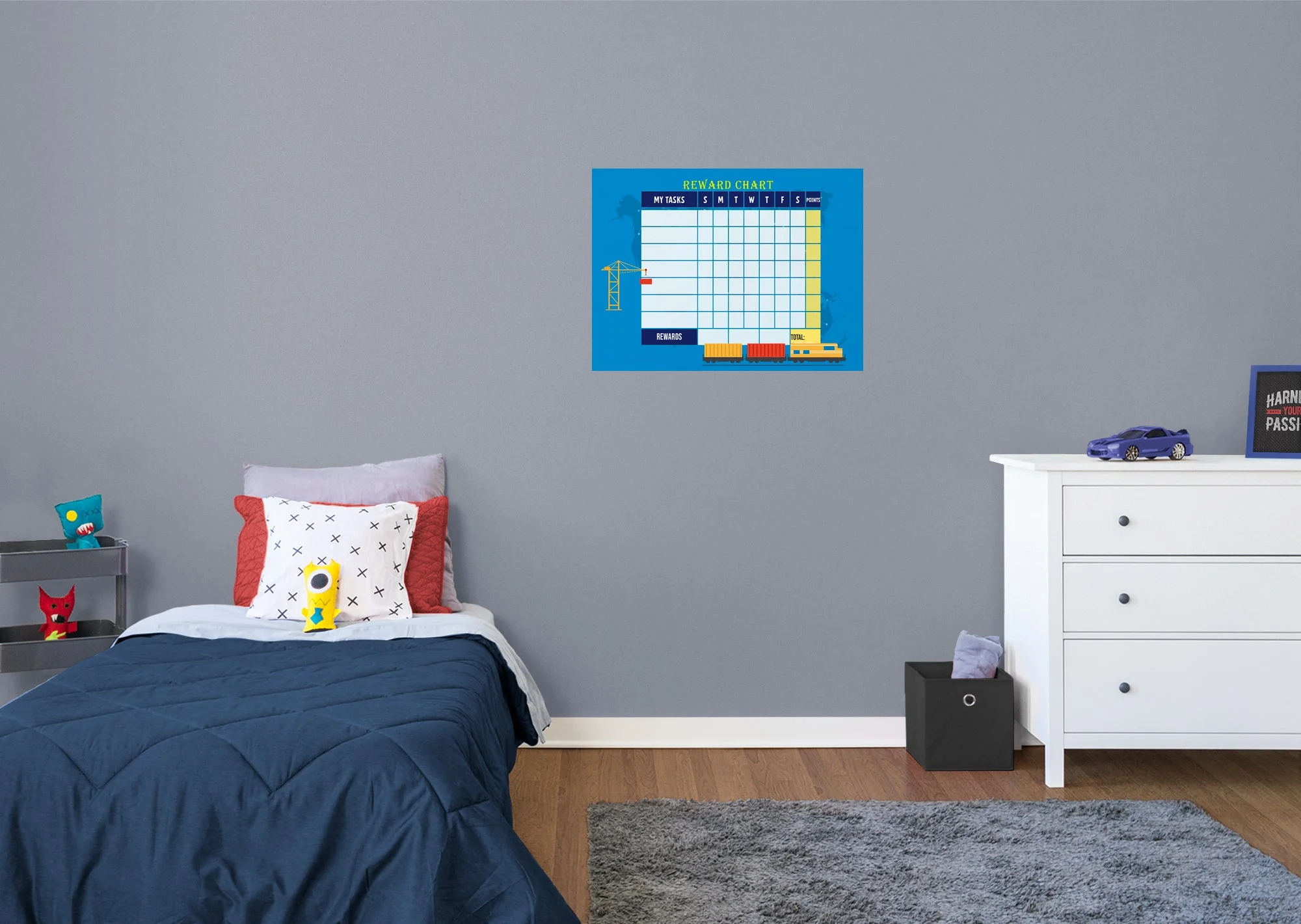Chart: Trains Cargo train Dry Erase - Removable Wall Adhesive Decal - Image 2