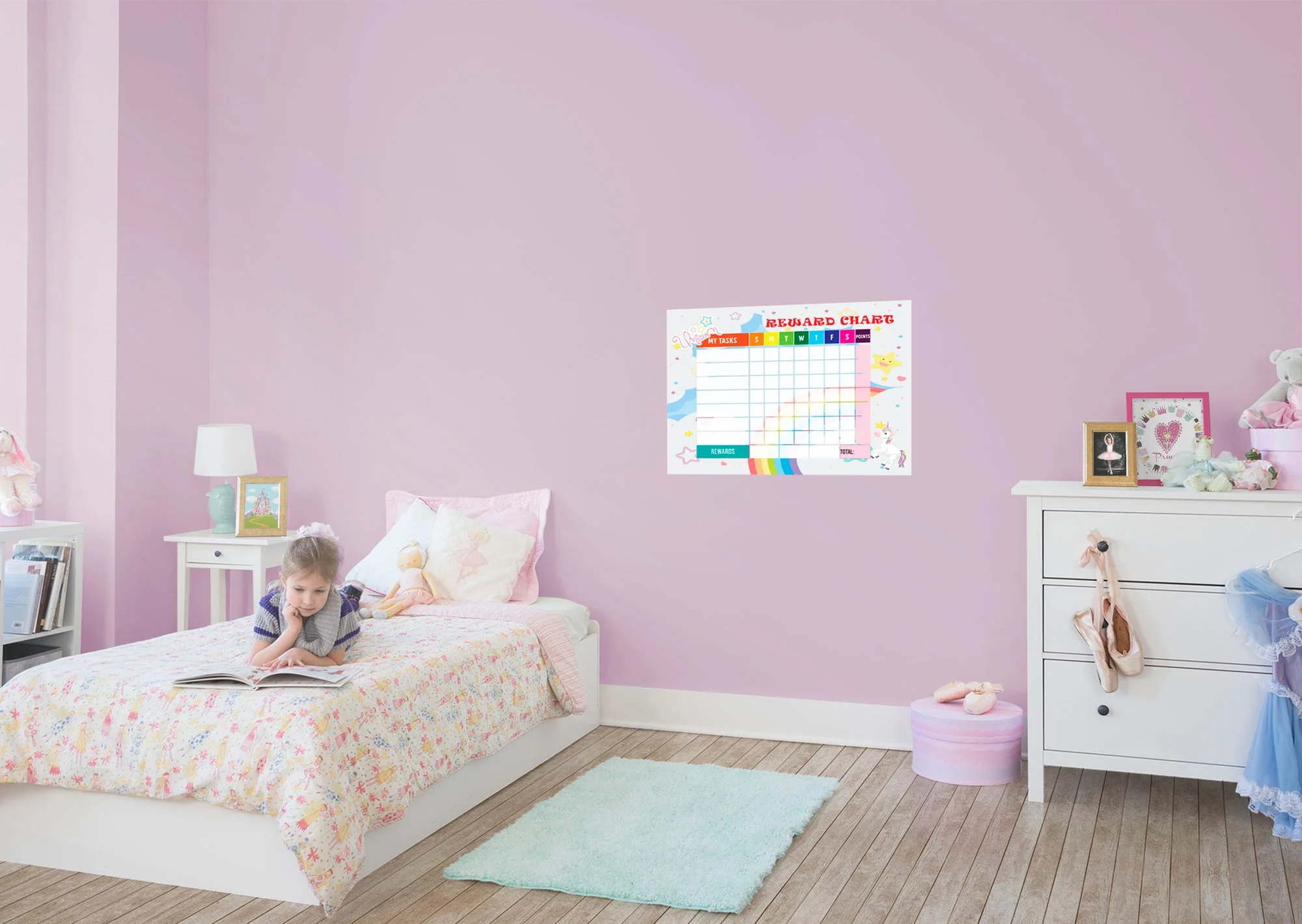 Magical Creatures: Unicorn Happiness Dry Erase        -   Removable Wall   Adhesive Decal - Image 2