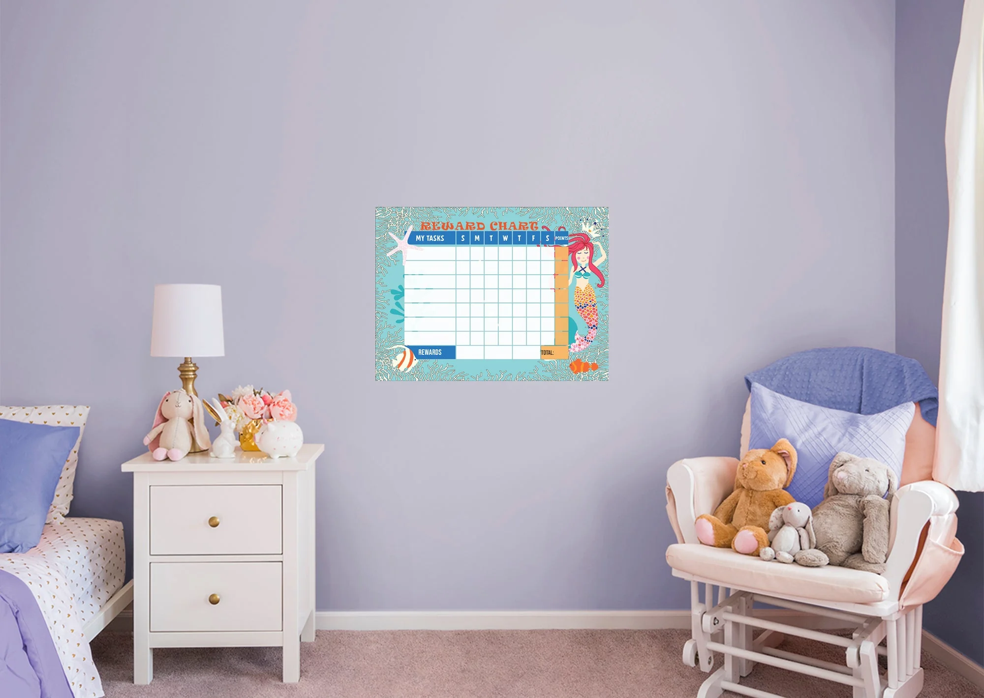 Magical Creatures: Mermaid Calm Dry Erase - Removable Wall Adhesive Decal - Image 2