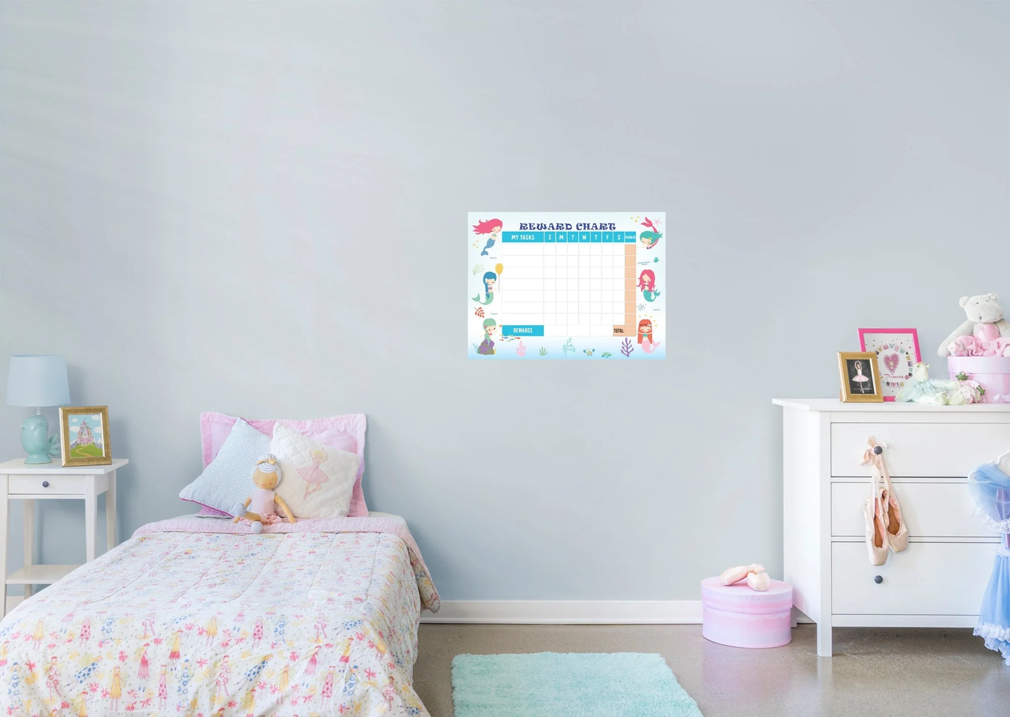 Magical Creatures: Mermaid Little mermaids Dry Erase        -   Removable Wall   Adhesive Decal - Image 3
