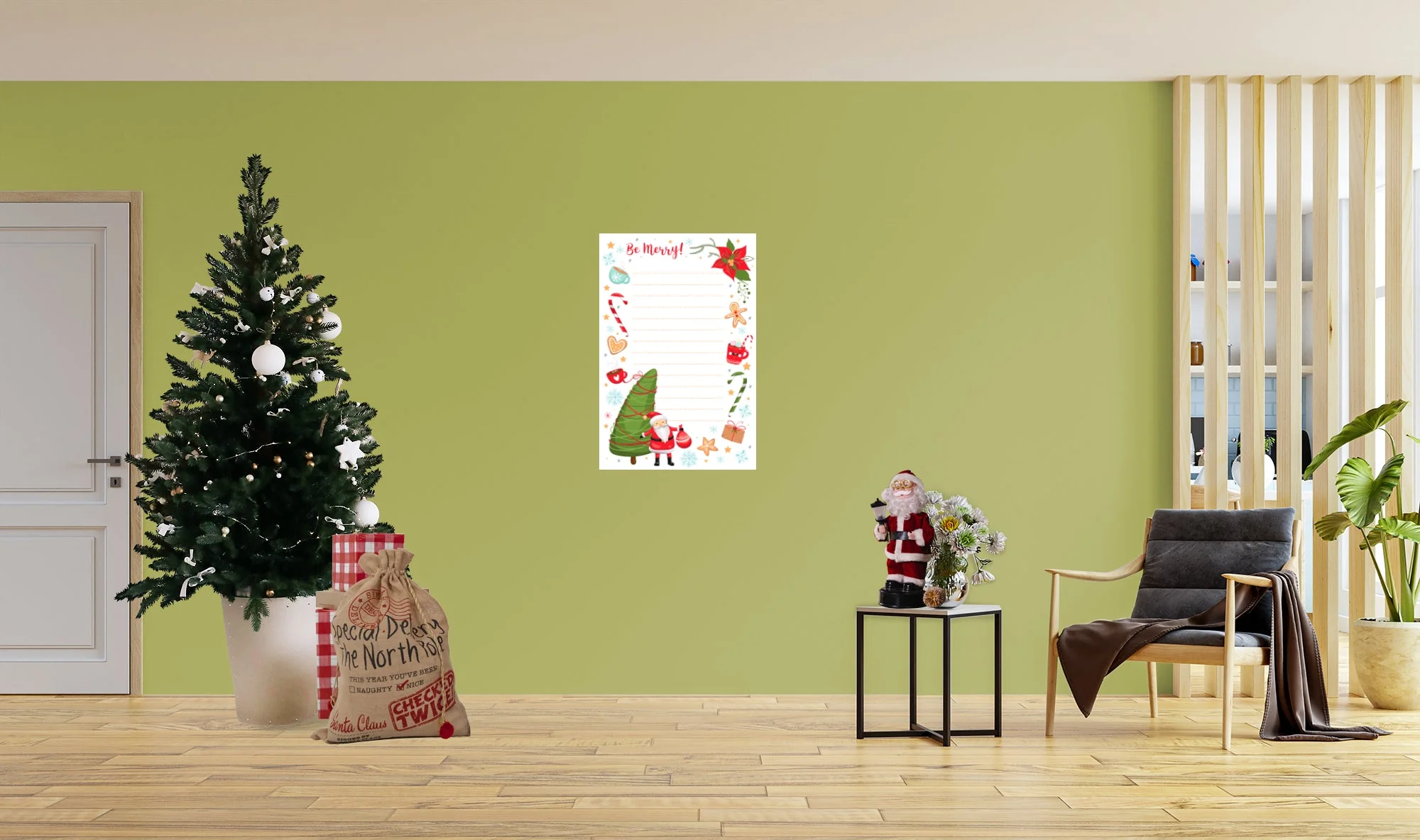 Christmas:  Be Merry Dry Erase        -   Removable     Adhesive Decal - Image 5