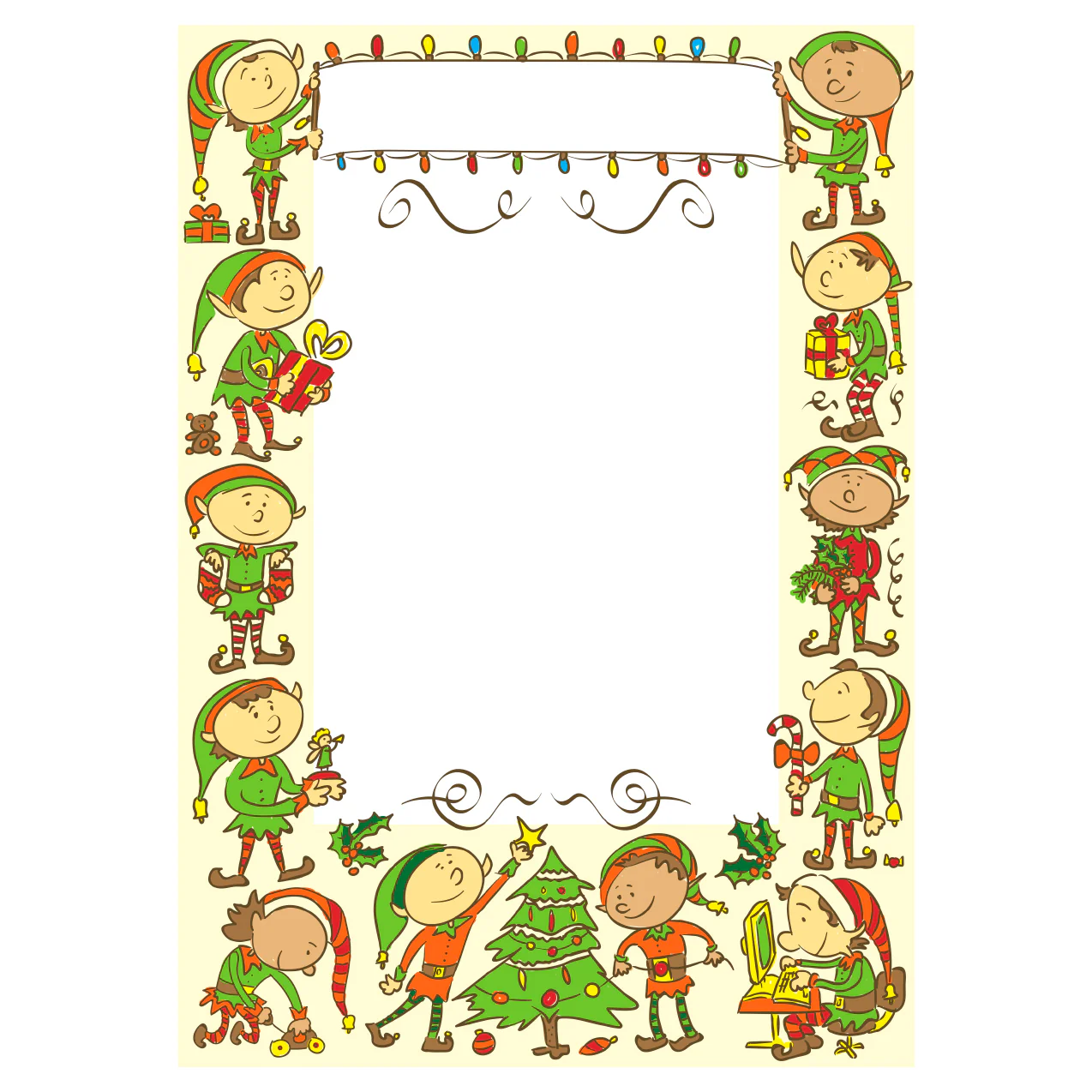Christmas:  Happy Elves Dry Erase        -   Removable     Adhesive Decal - Image 2