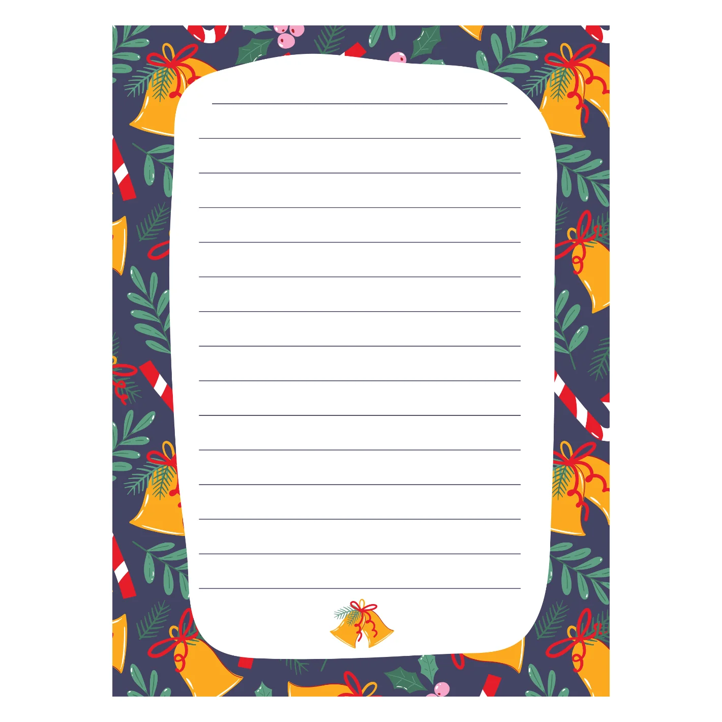 Christmas:  Jingle Bells Dry Erase        -   Removable     Adhesive Decal - Image 2