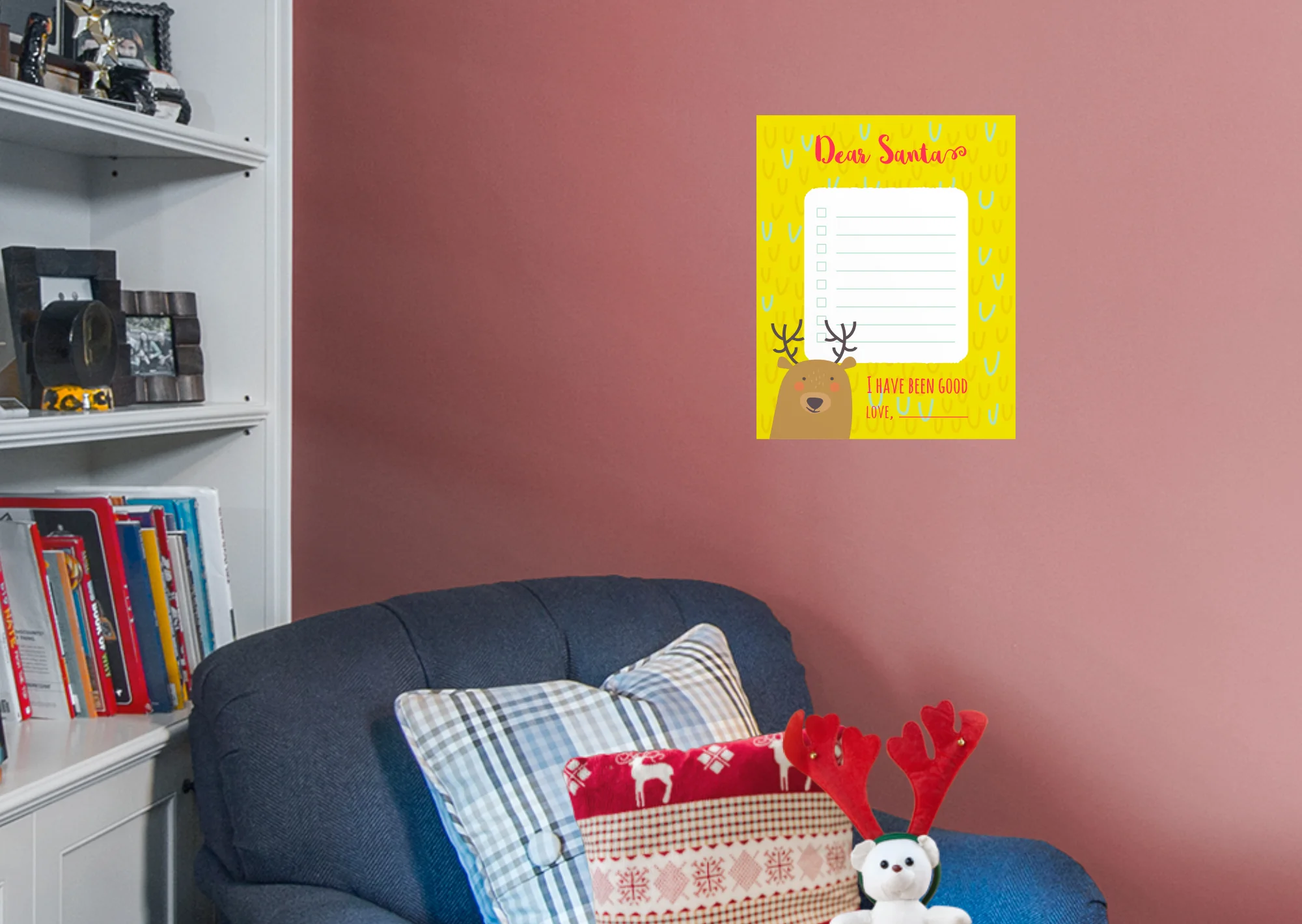 Christmas: Reindeer Dry Erase        -   Removable     Adhesive Decal - Image 4