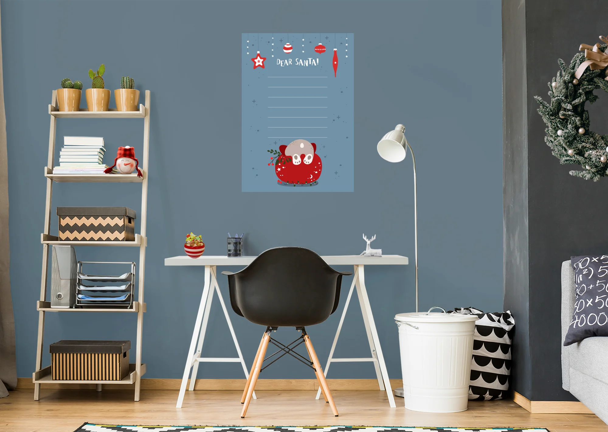 Christmas:  Santa's Bag Dry Erase        -   Removable     Adhesive Decal - Image 3