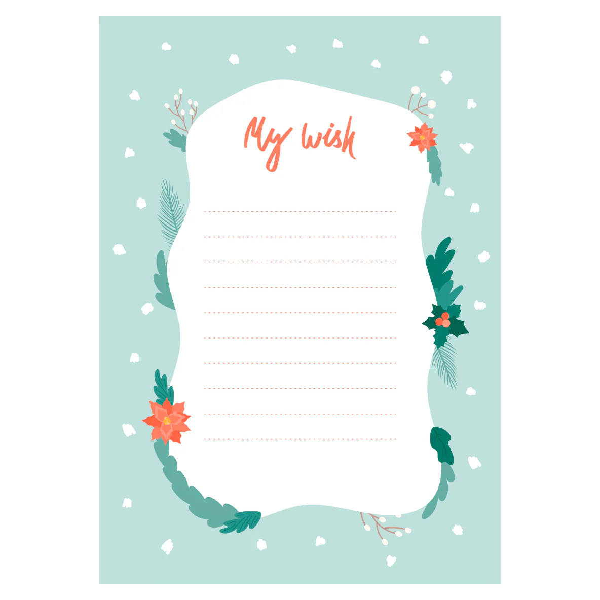Christmas: Snowy Dry Erase - Removable Adhesive Decal