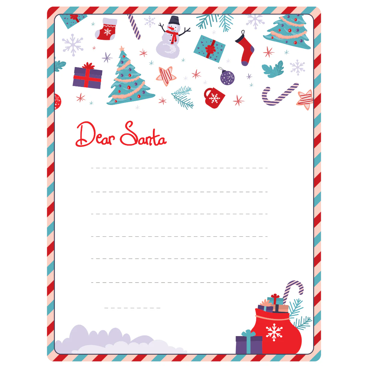 Christmas: Socks Dry Erase - Removable Adhesive Decal - Image 2