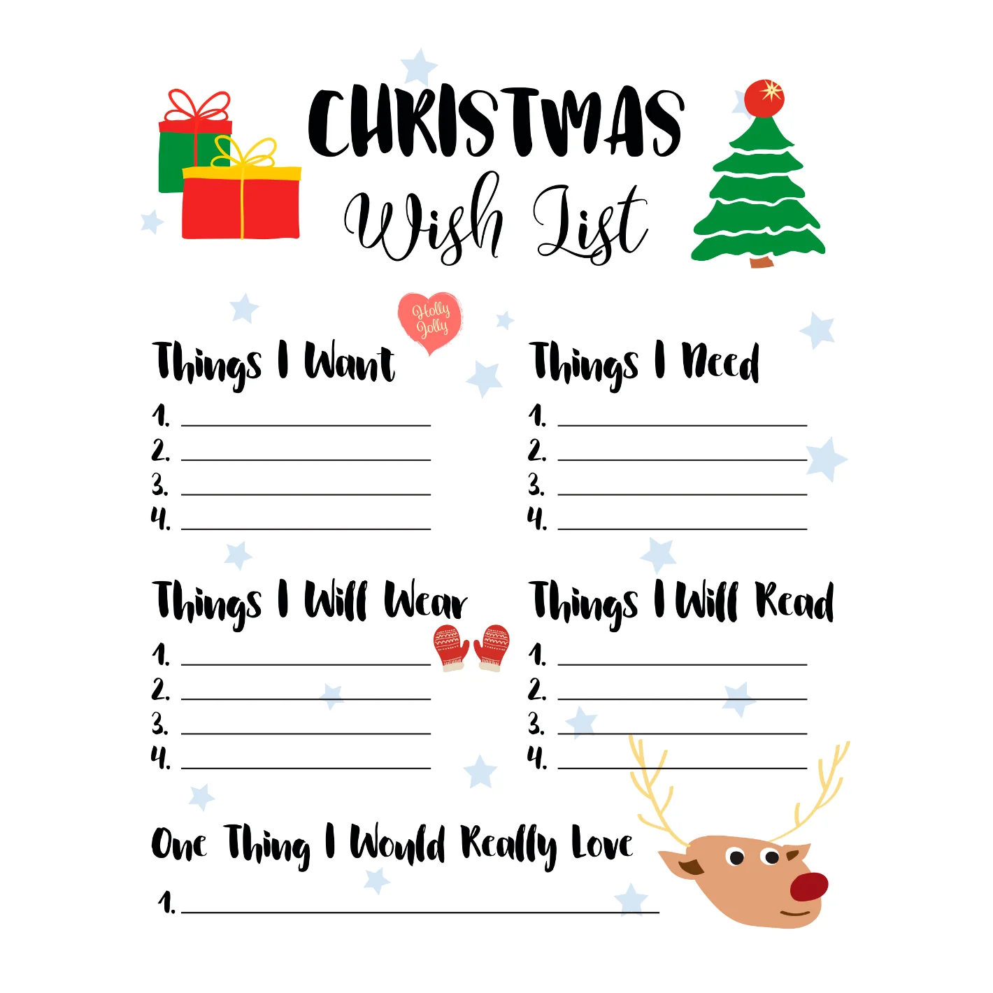 Christmas: Wish List Dry Erase - Removable Adhesive Decal