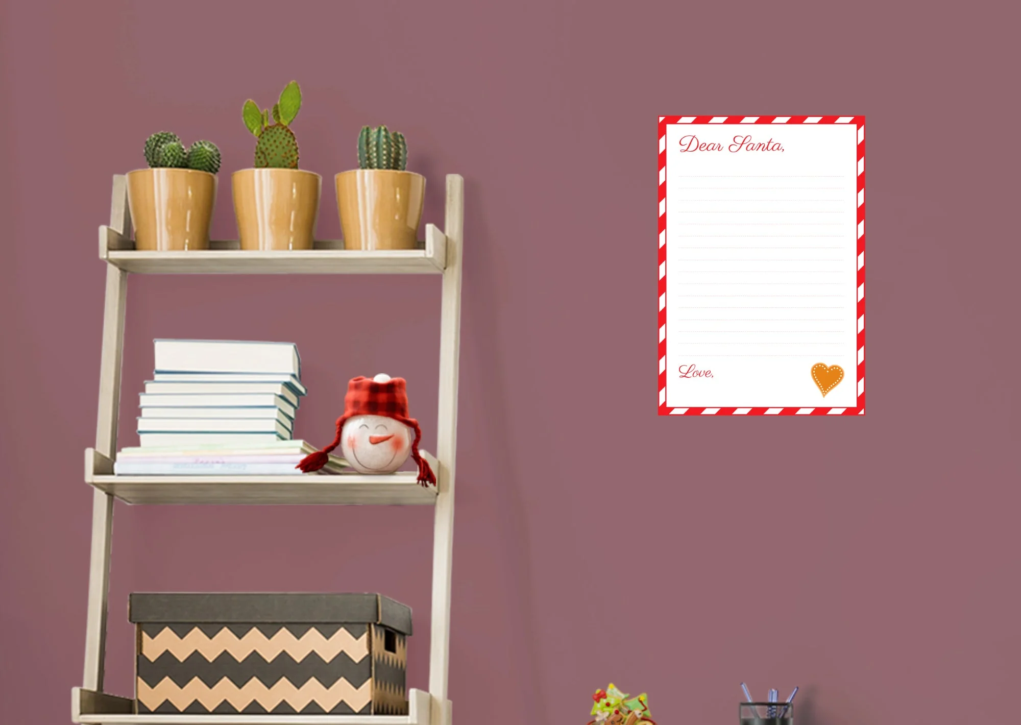 Christmas: With Love Dry Erase - Removable Adhesive Decal - Image 6
