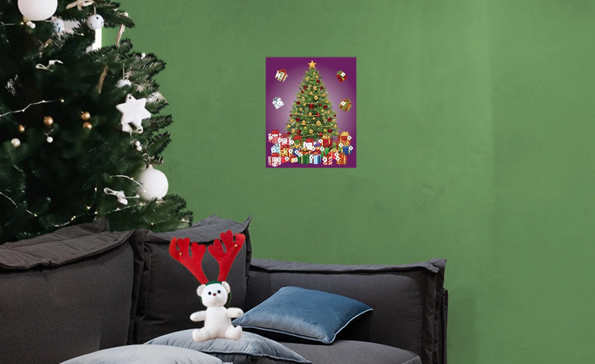 Christmas:  Gifts Calendar Dry Erase        -   Removable     Adhesive Decal - Image 9