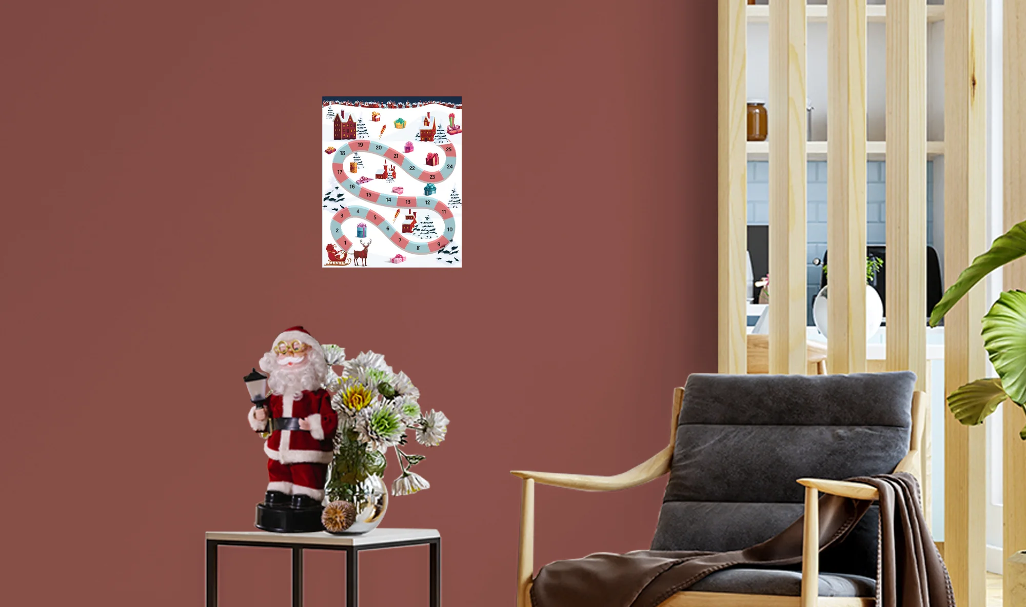 Christmas:  Santa is Leaving Calendar Dry Erase        -   Removable     Adhesive Decal - Image 6