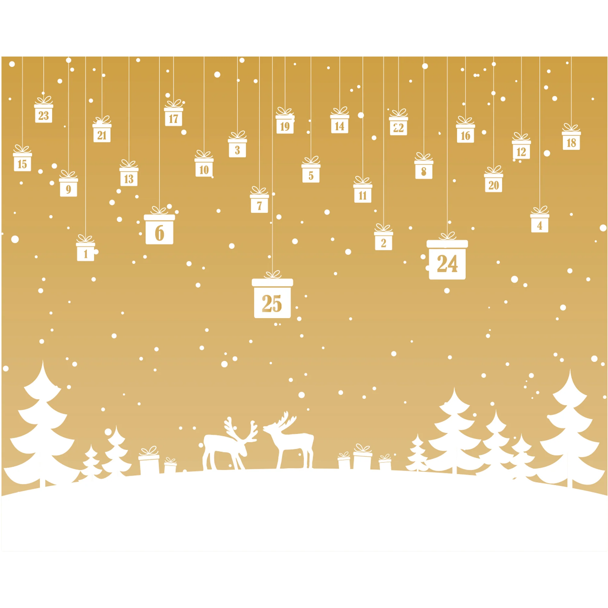 Christmas:  Yellow Holiday Calendar Dry Erase        -   Removable     Adhesive Decal - Image 3