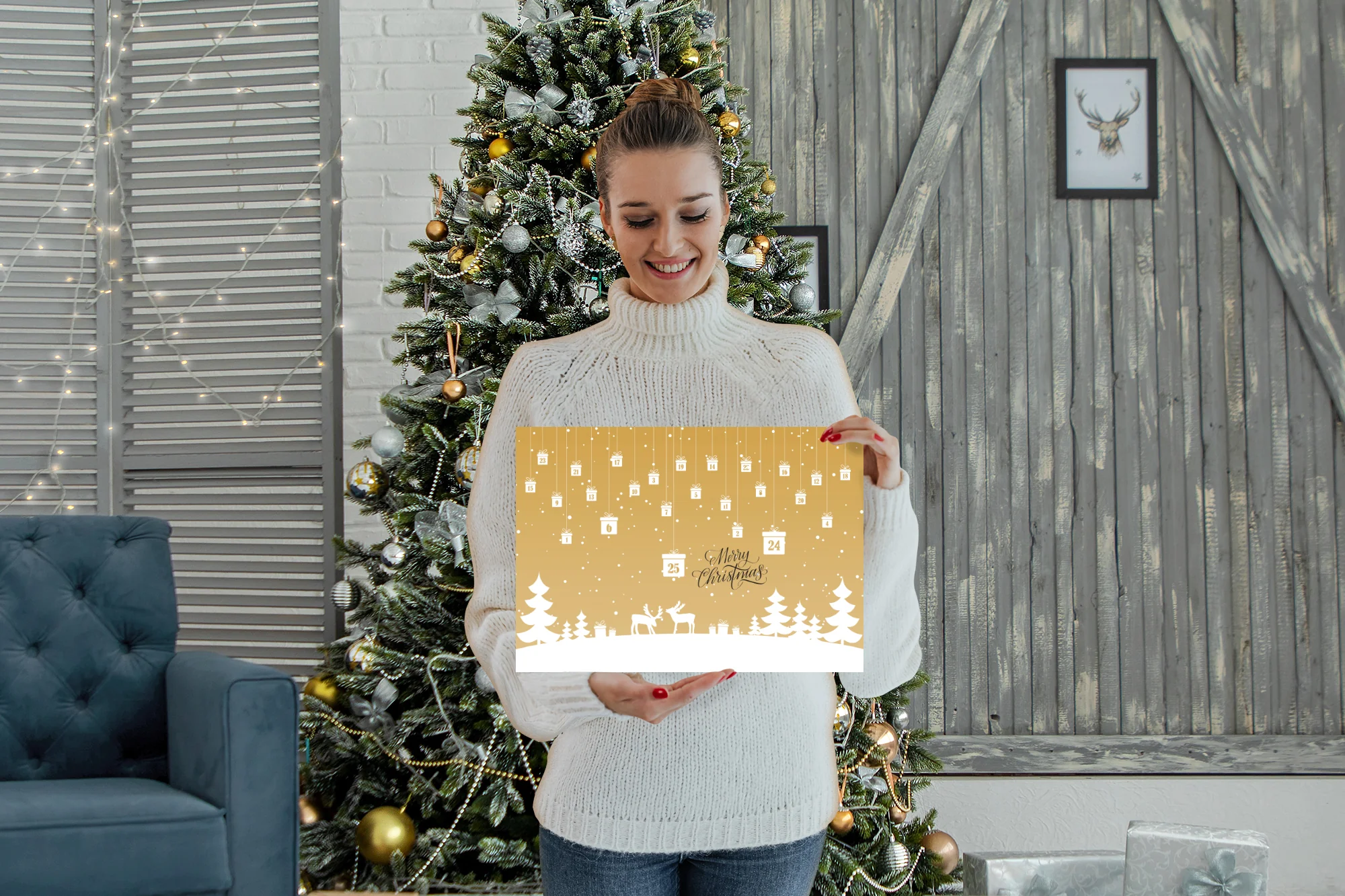 Calendars:  Yellow Holiday Calendar        -      Dry Erase Foam Core - Image 2