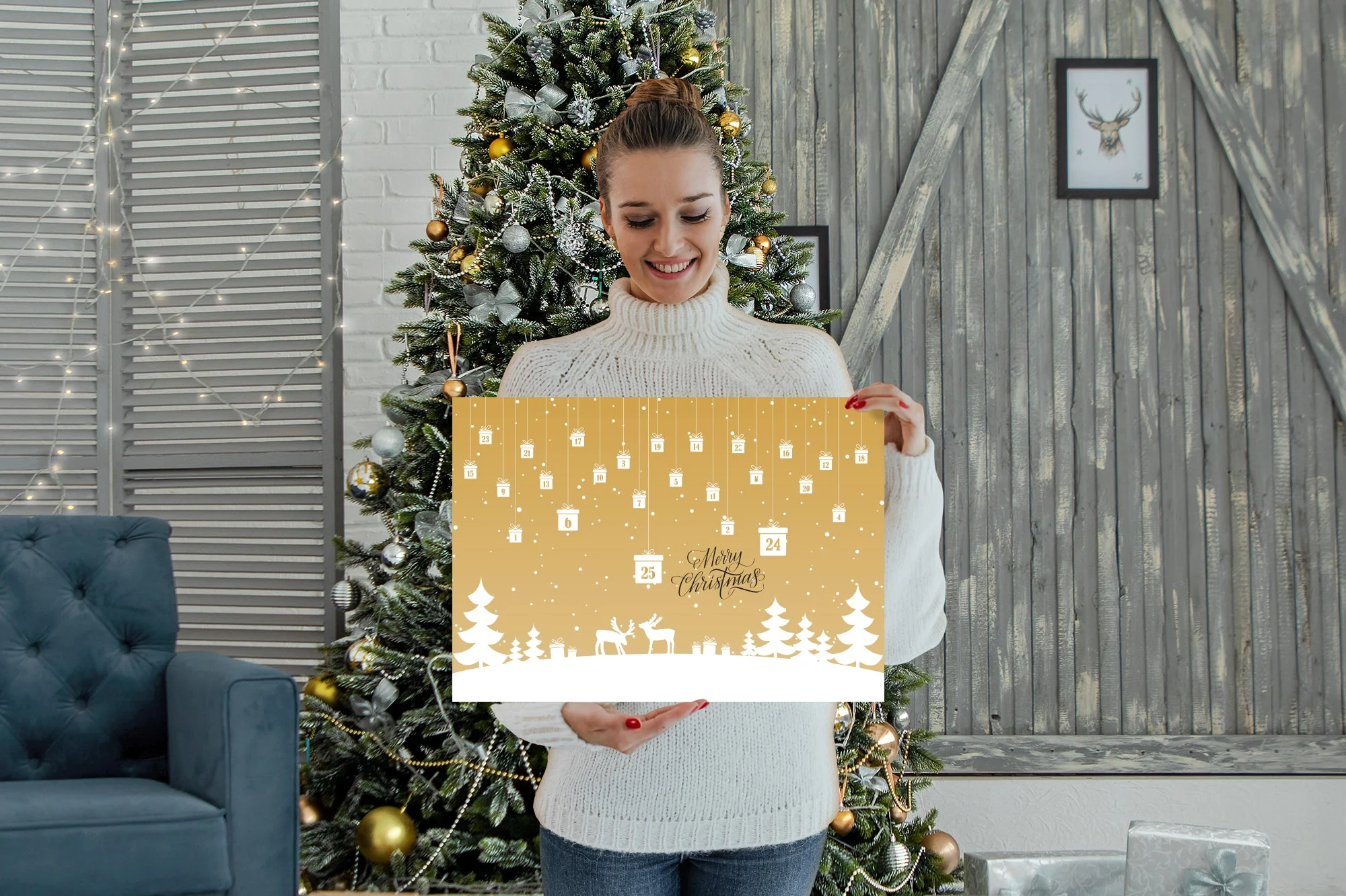 Calendars:  Yellow Holiday Calendar        -      Dry Erase Foam Core - Image 5