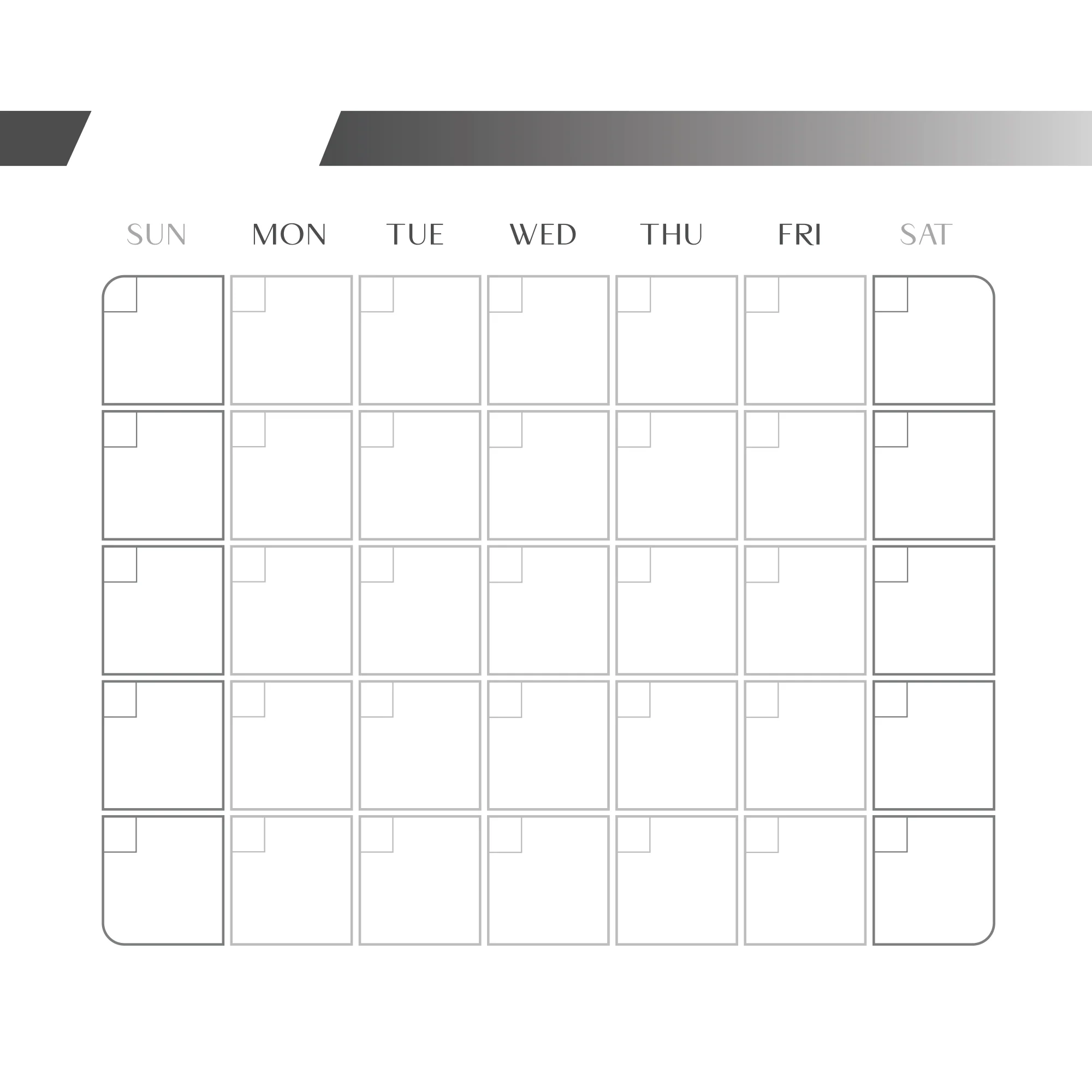 Calendars: Minimal Modern One Month Calendar Dry Erase - Removable Adhesive Decal - Image 2