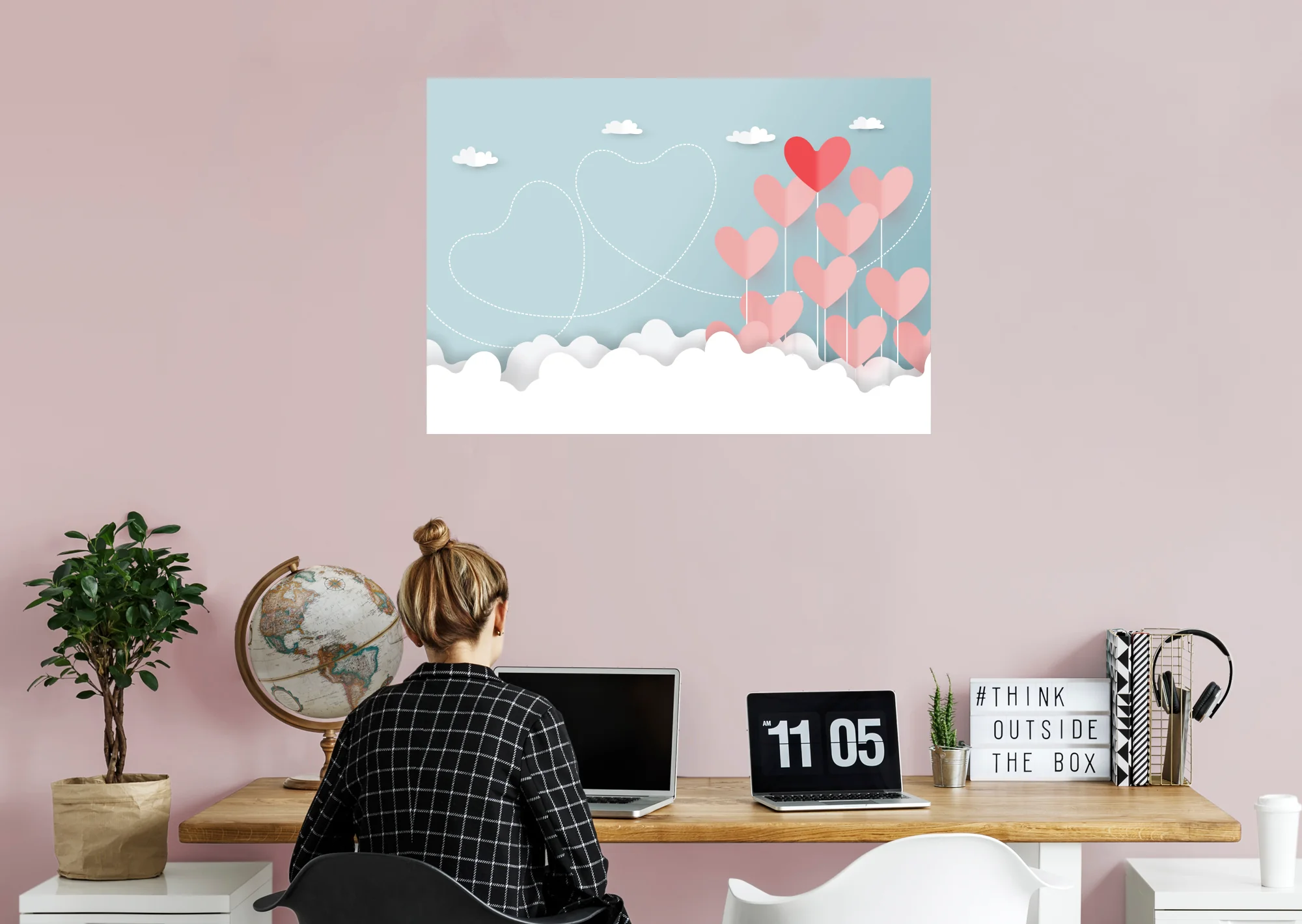 Valentine's Day:  On the Clouds Erase        -   Removable     Adhesive Decal - Image 3