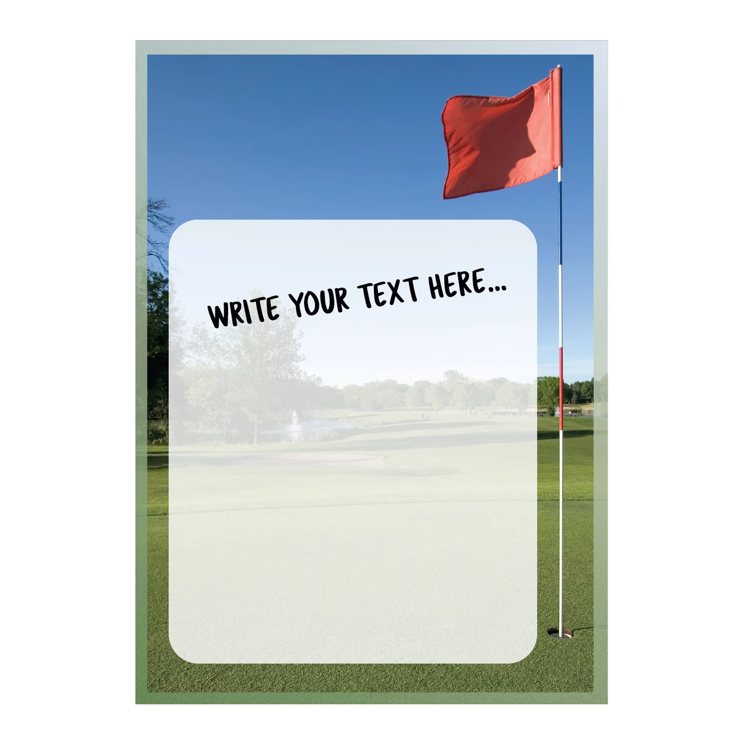 Golf: Red Flag Dry Erase - Removable Adhesive Decal