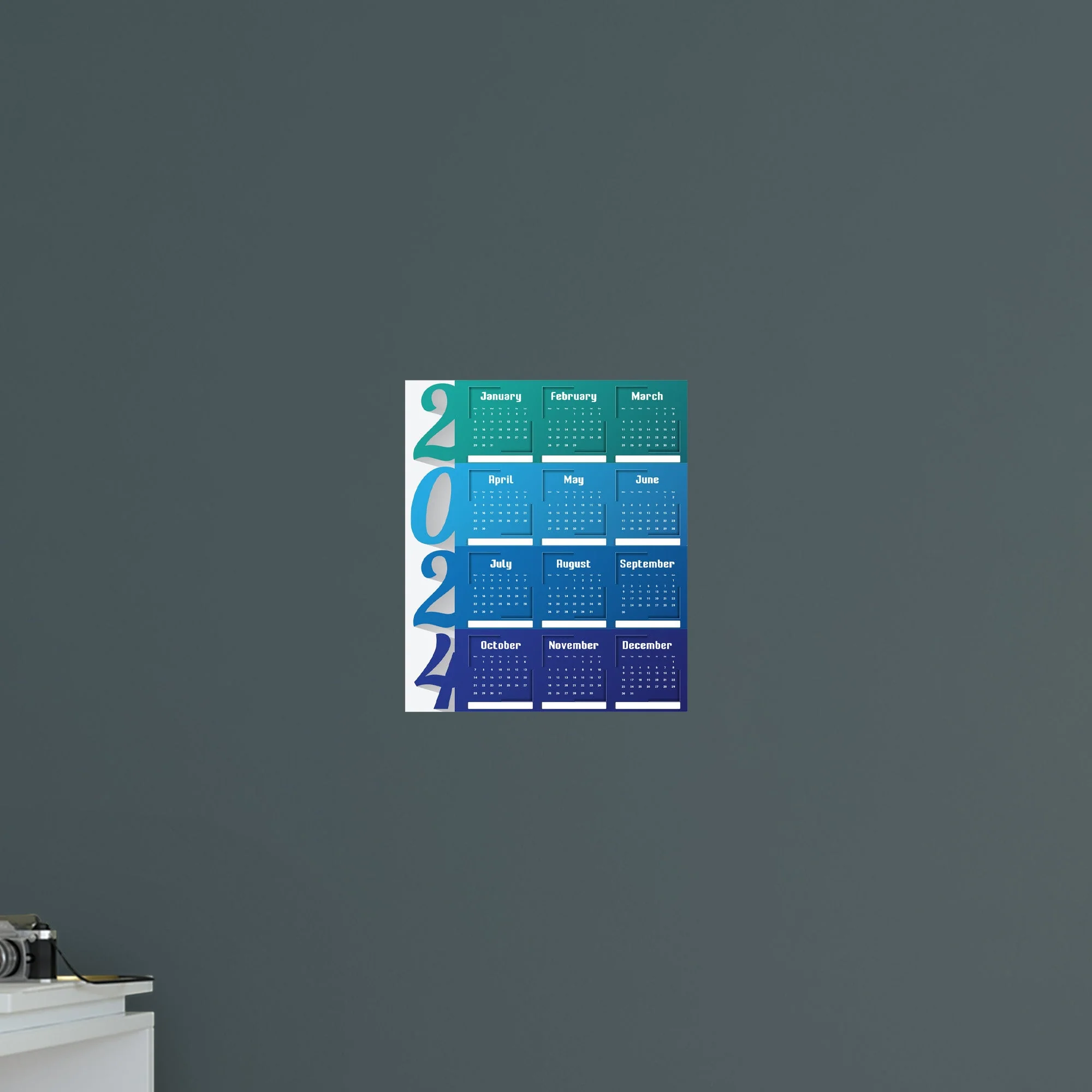 2024 Calendar: Cold Dry Erase - Removable Adhesive Decal - Image 5