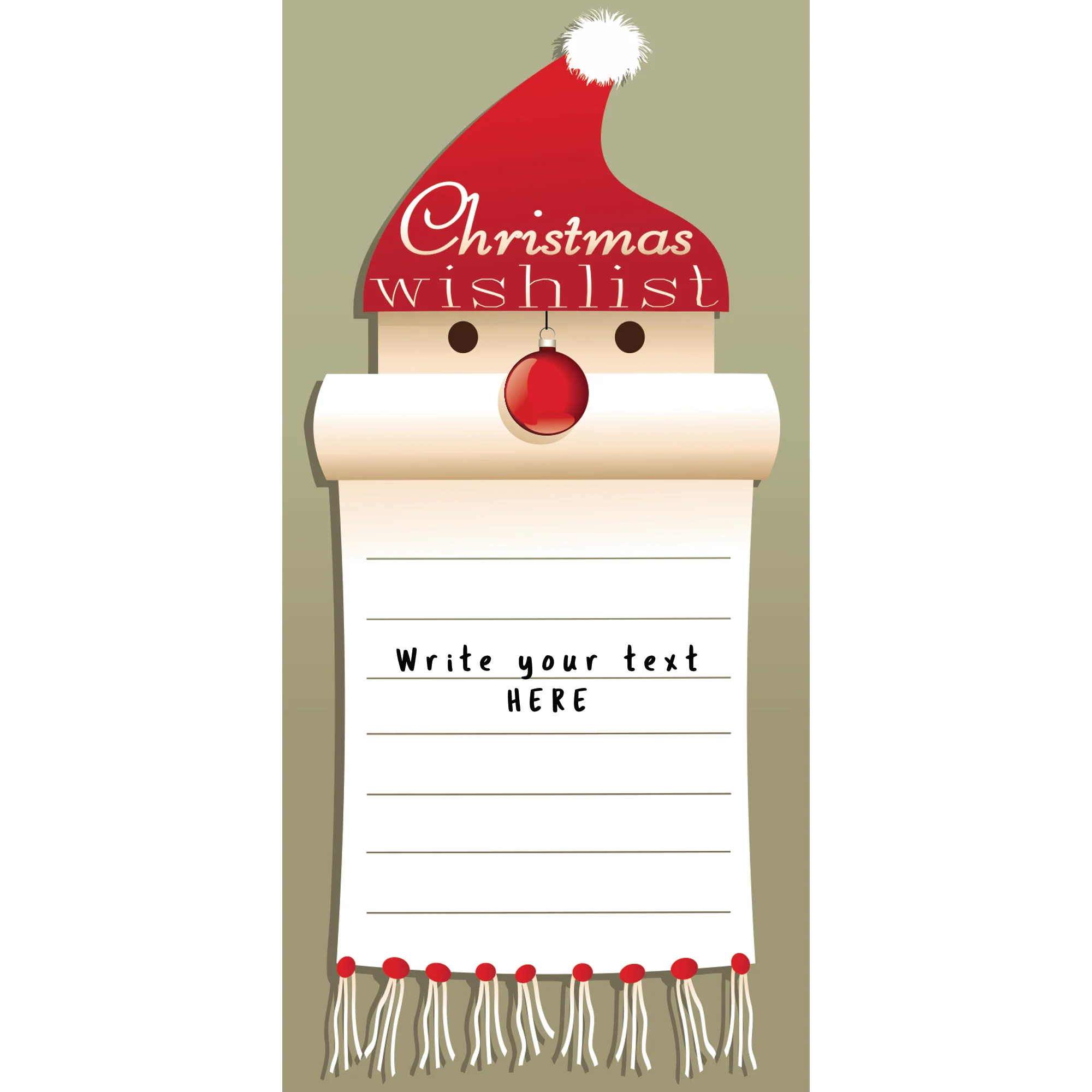 Christmas:  Red Hat        -      Dry Erase Foam Core - Image 3