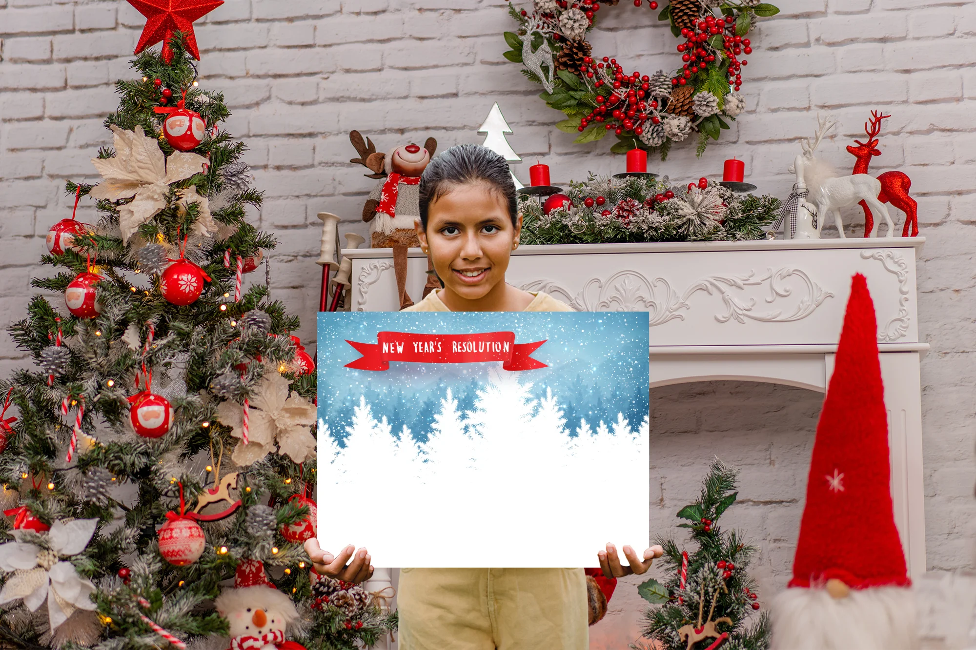 New Years: Resolution White Trees Dry Erase - Dry Erase Foam Core